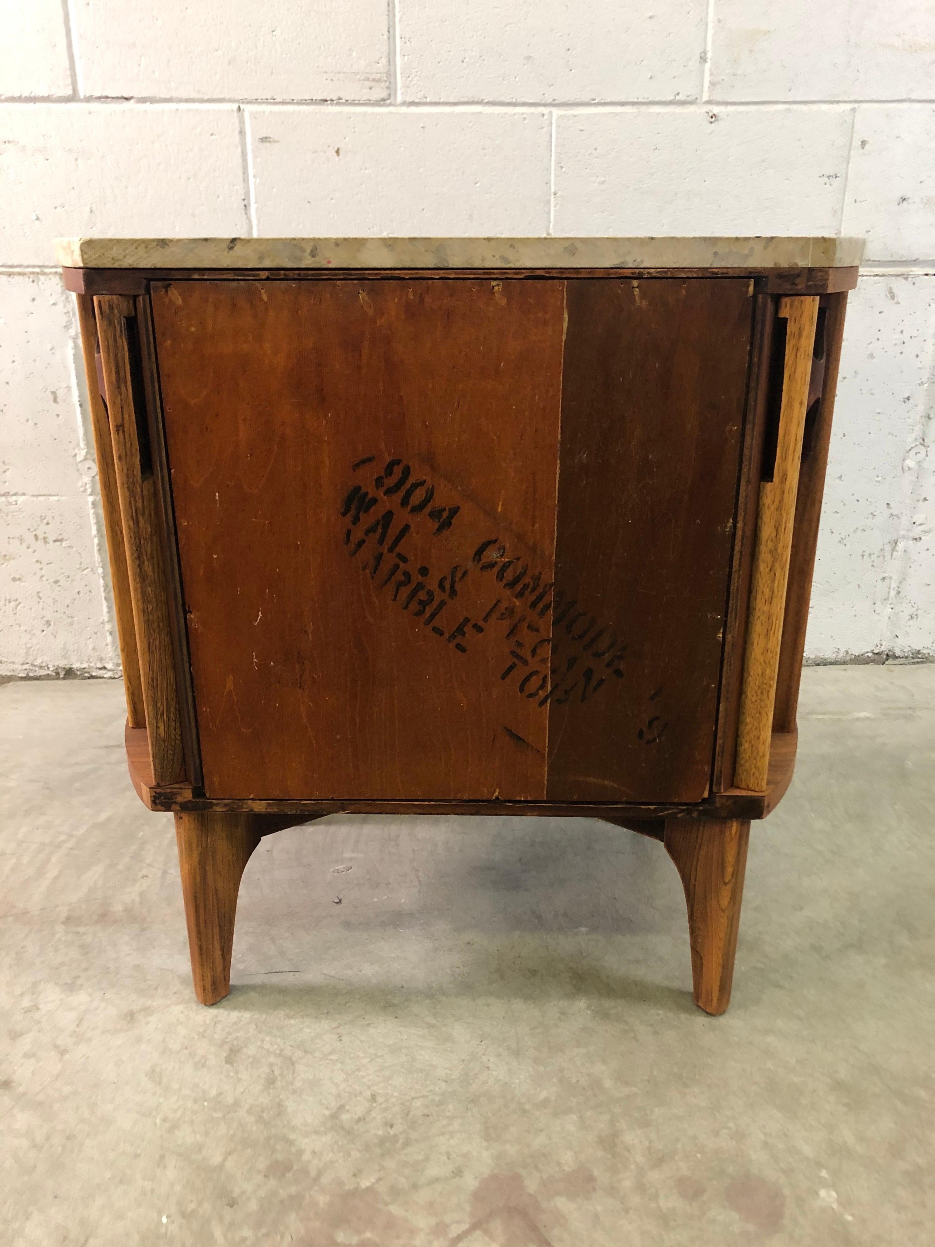 1960s Kent Coffey Perspecta Marble-Top End Tables, Pair For Sale 5