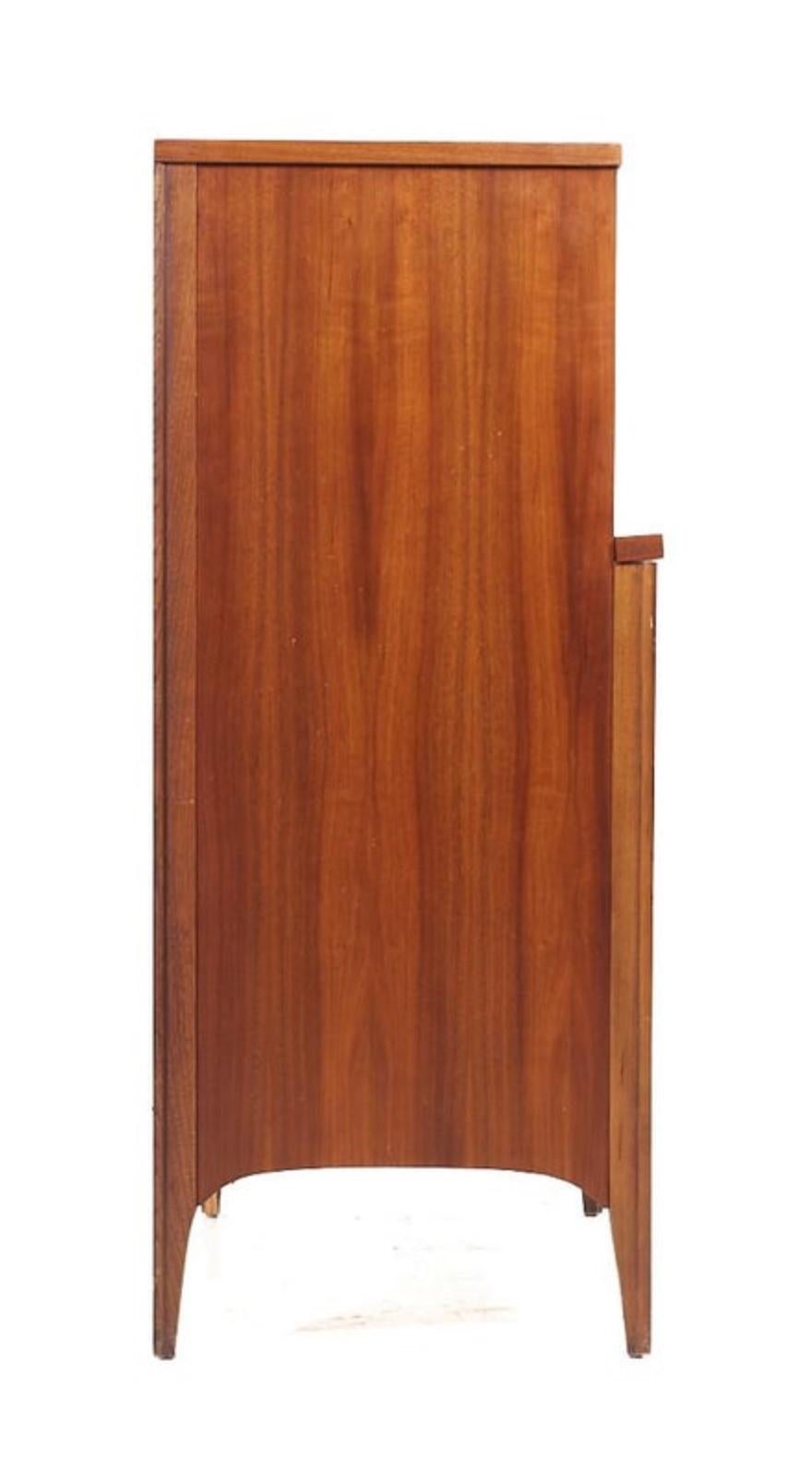 American 1960s Kent Coffey Perspecta Walnut & Rosewood Sculptural Tall Chest or Dresser For Sale
