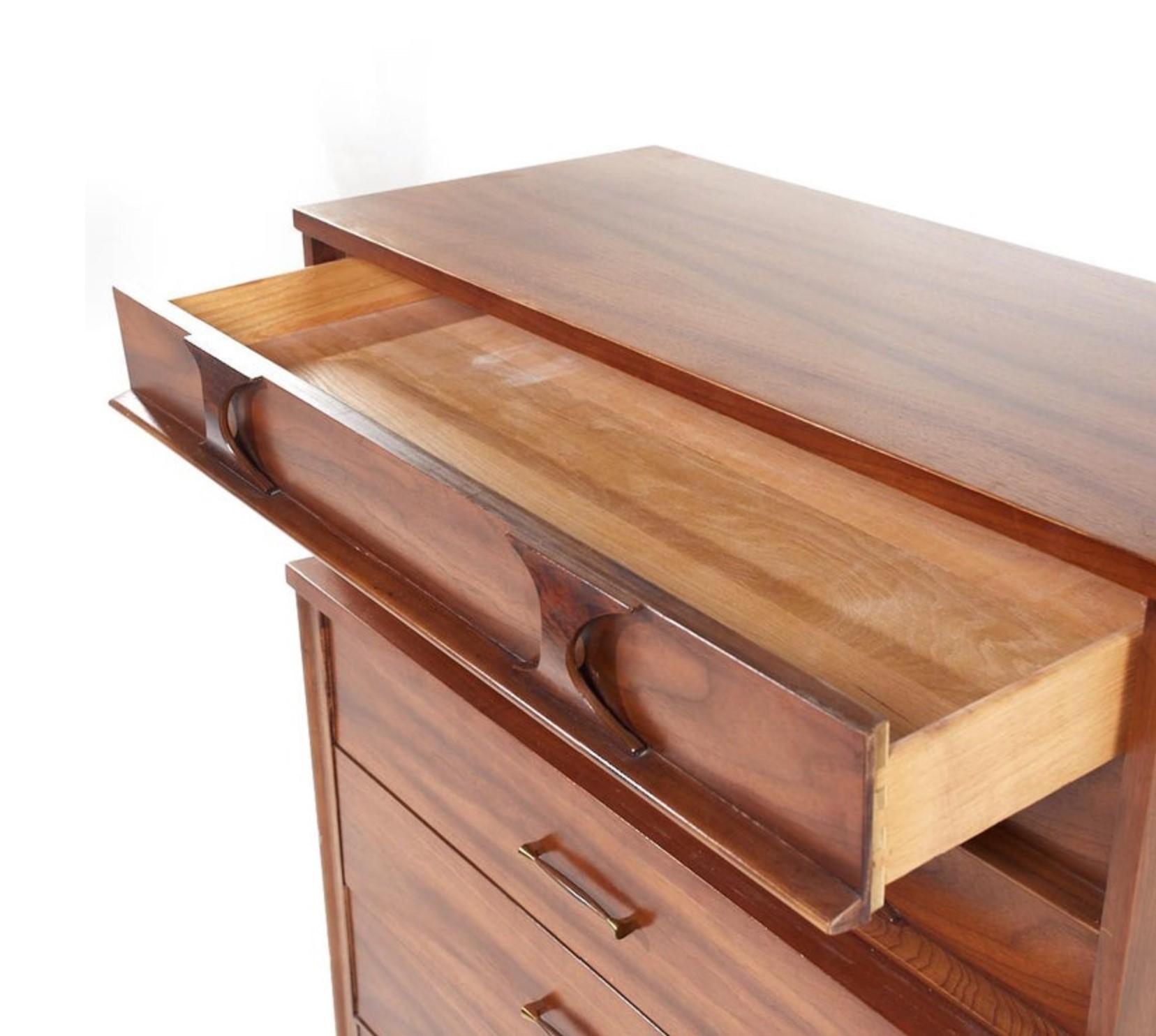 1960s Kent Coffey Perspecta Walnut & Rosewood Sculptural Tall Chest or Dresser For Sale 1