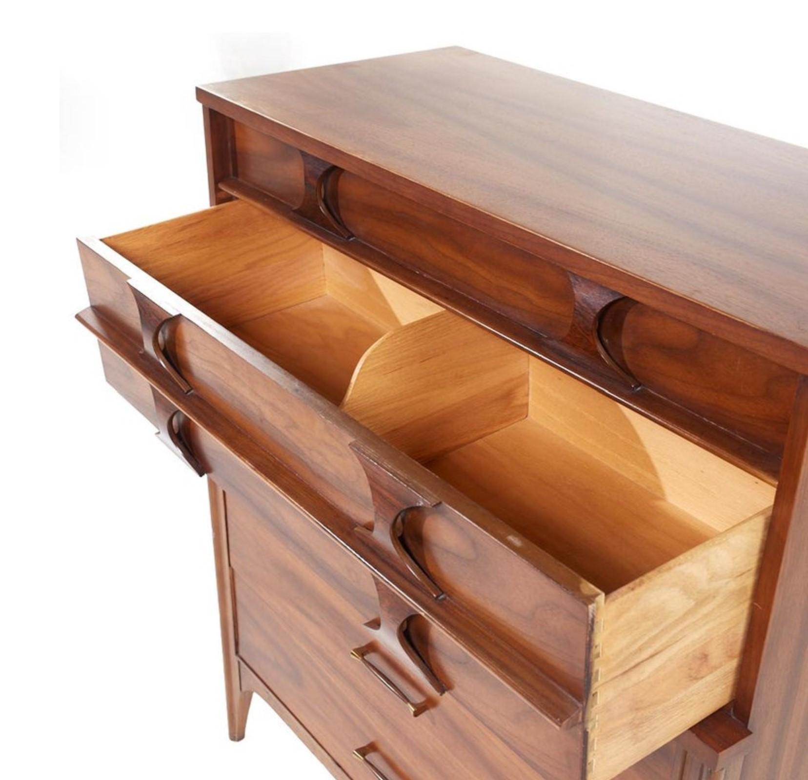 1960s Kent Coffey Perspecta Walnut & Rosewood Sculptural Tall Chest or Dresser For Sale 2