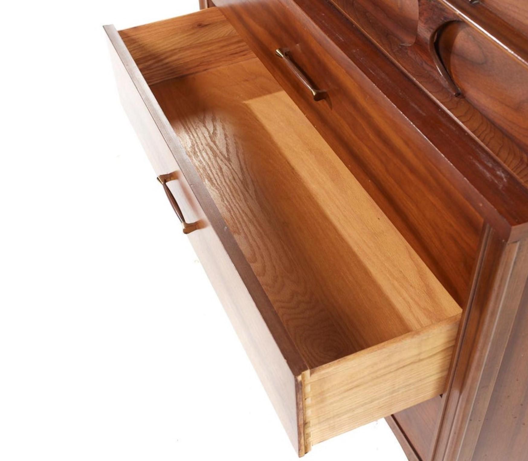 1960s Kent Coffey Perspecta Walnut & Rosewood Sculptural Tall Chest or Dresser For Sale 3