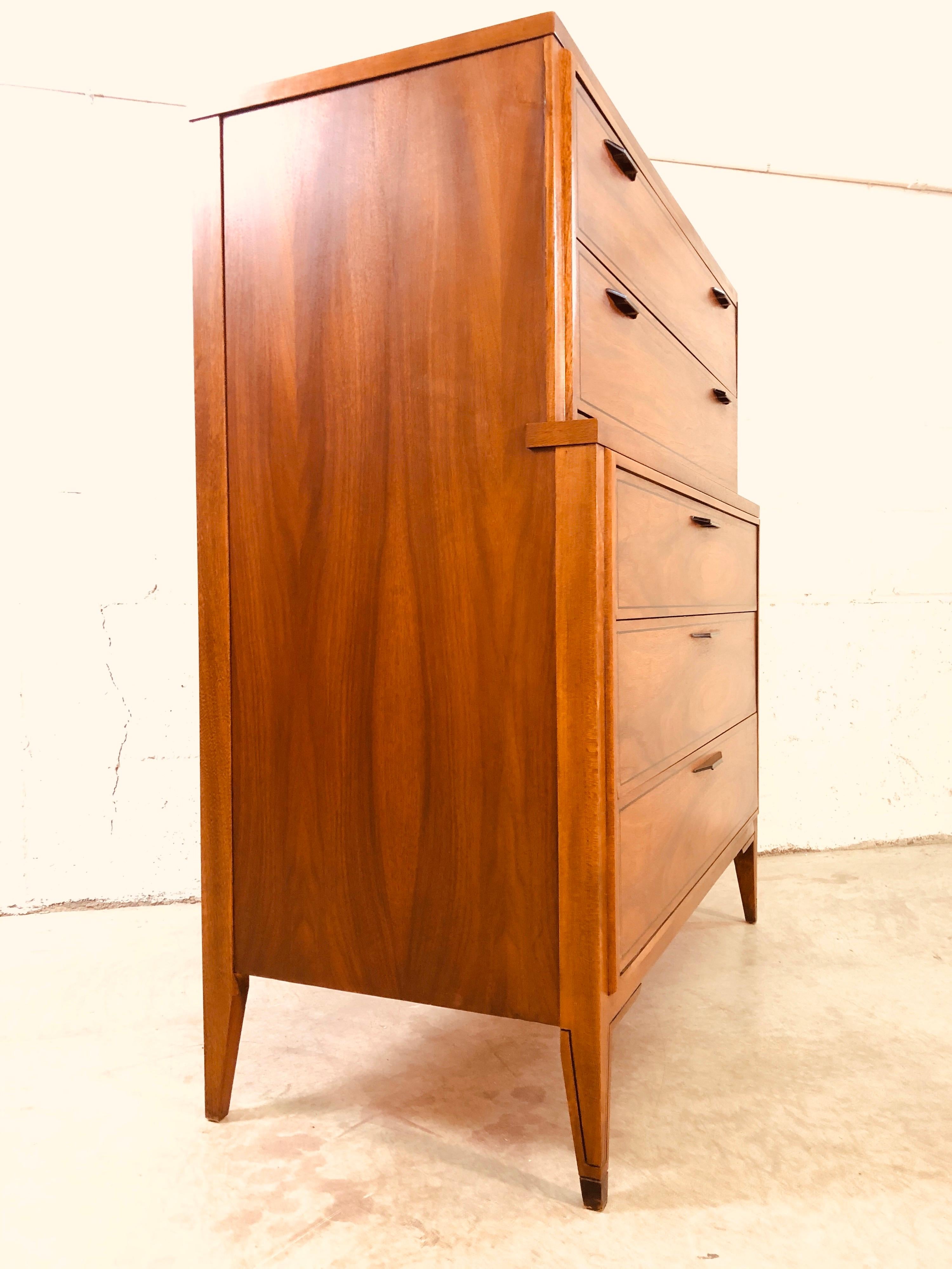 1960s Kent Coffey Tempo Walnut Tall Dresser For Sale 1