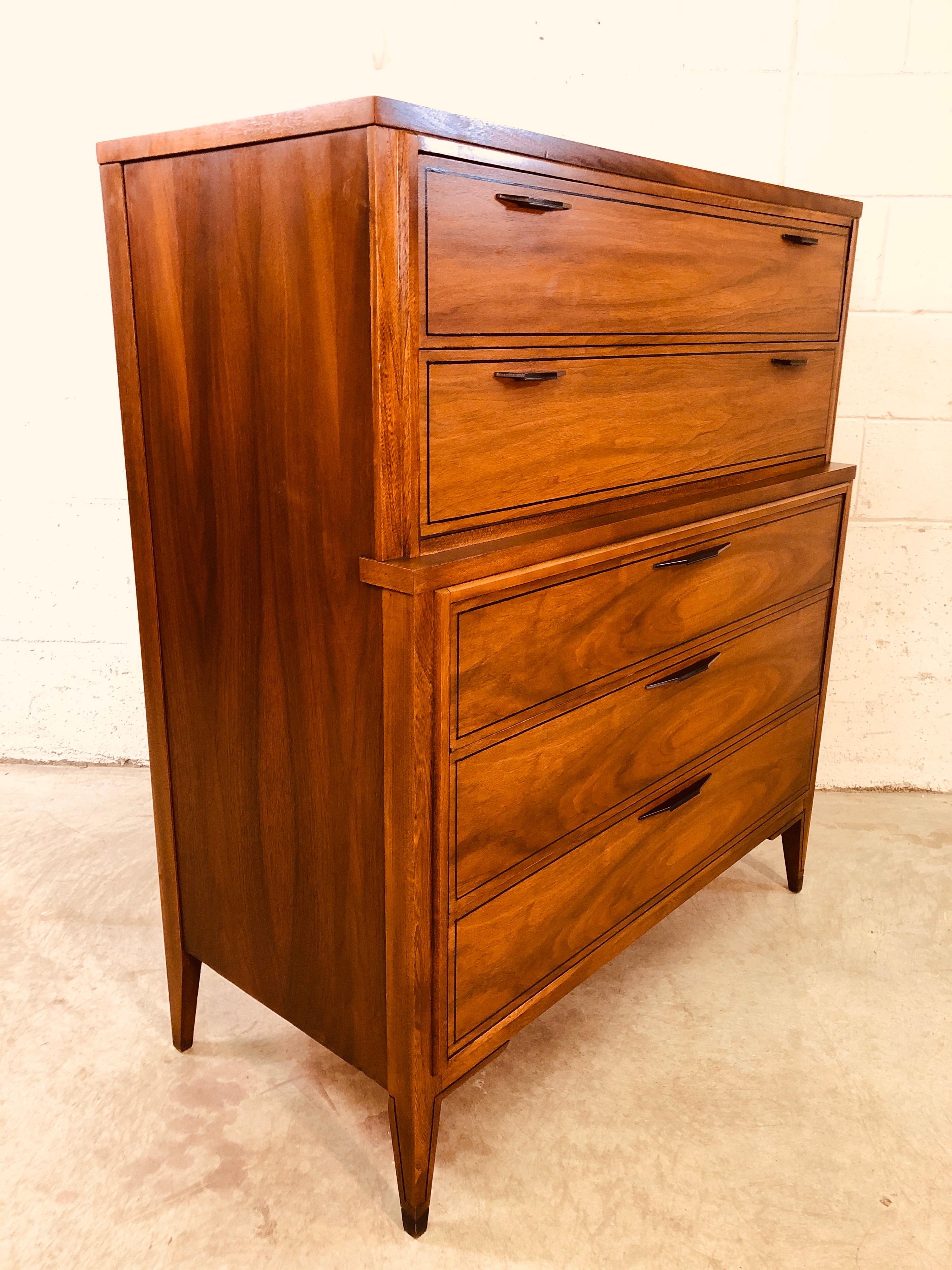 1960s Kent Coffey Tempo Walnut Tall Dresser For Sale 2