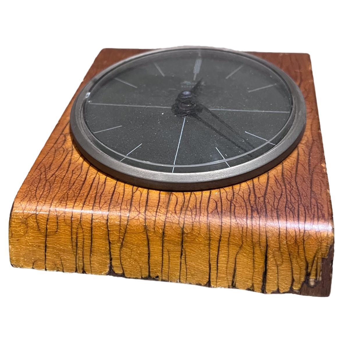 1960s Kienzle Bentwood Desk Clock Germany restored For Sale