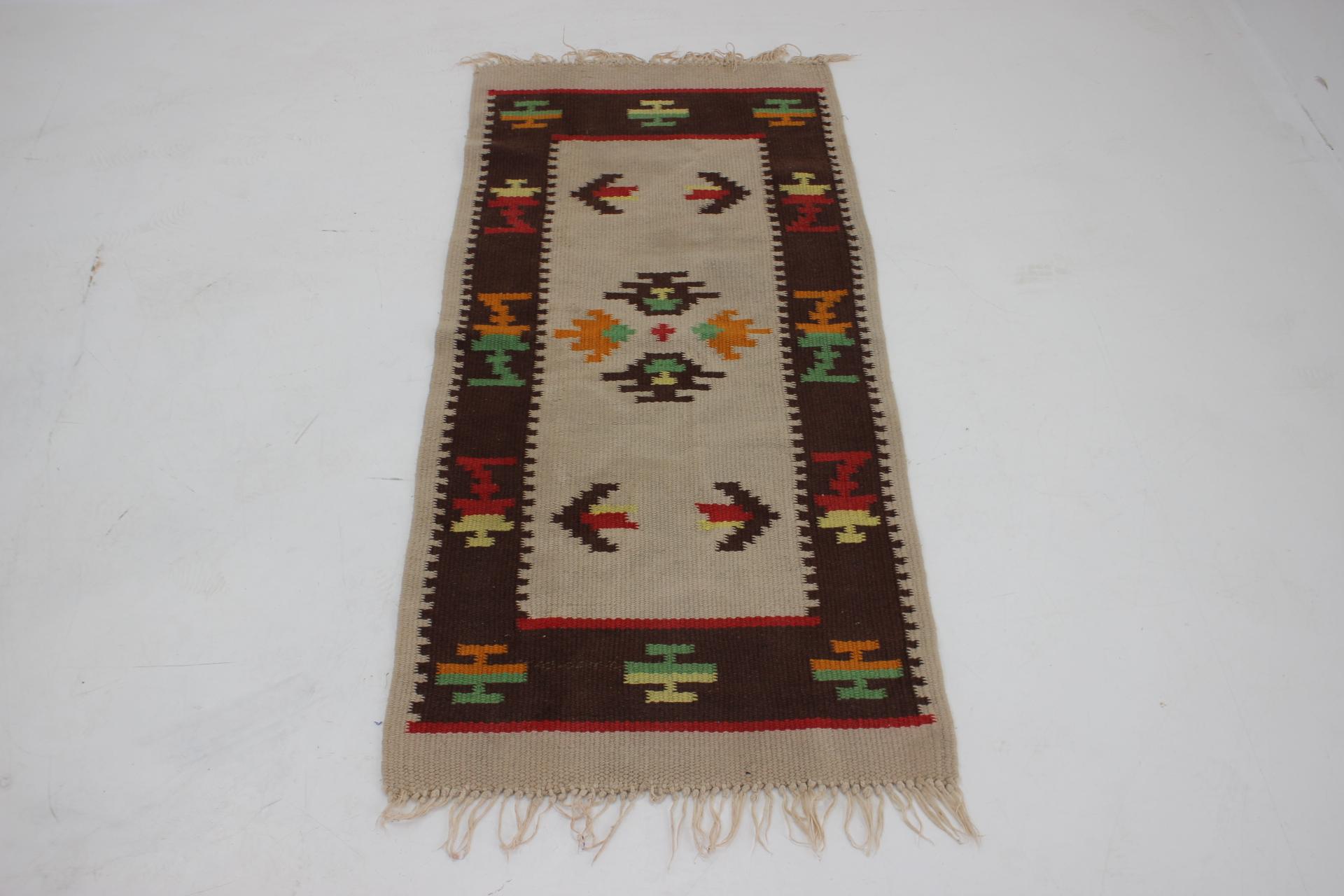 Mid-20th Century 1960s Kilim Wool Rug, Czechoslovakia For Sale