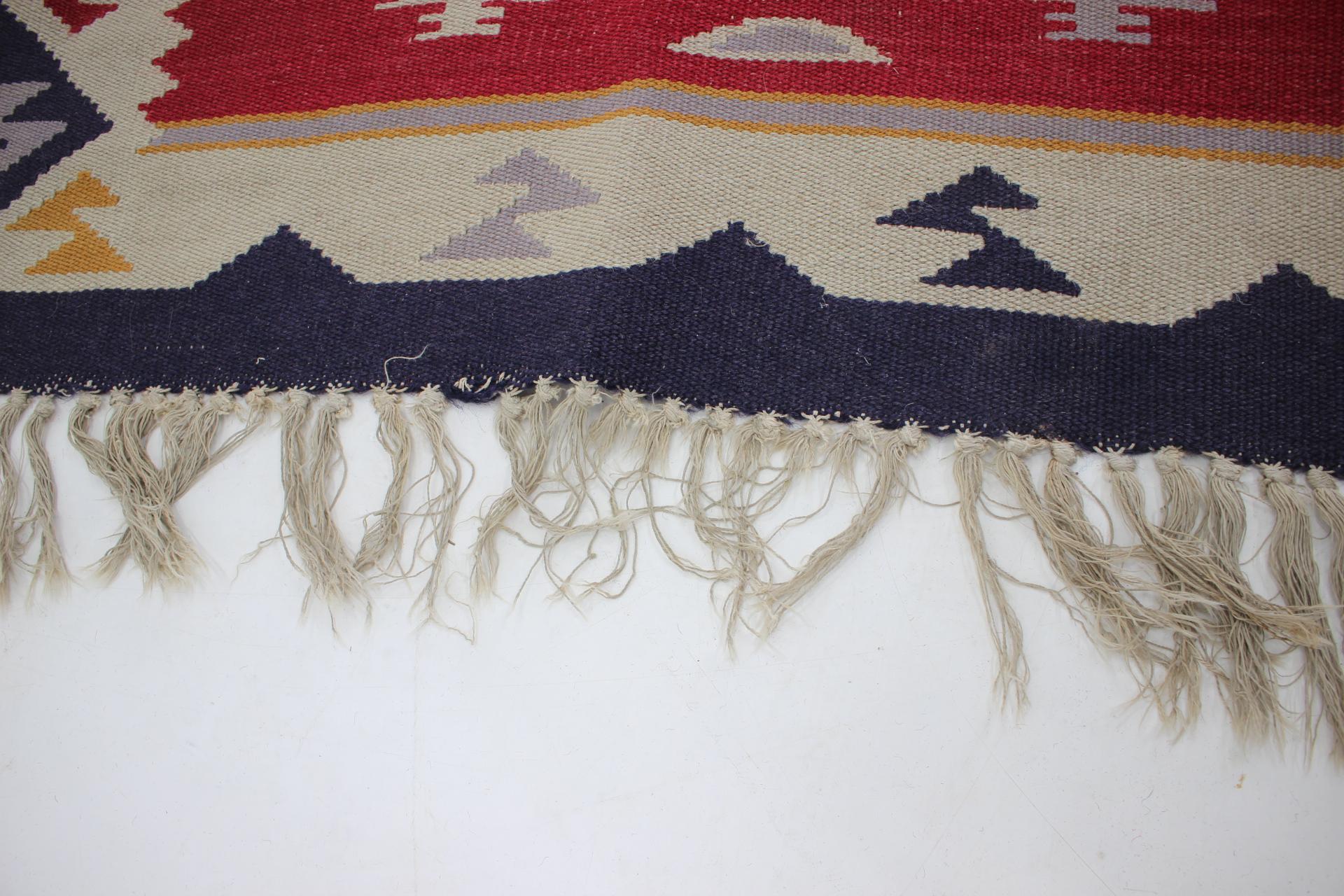 1960s Kilim Wool Rug, Czechoslovakia For Sale 2