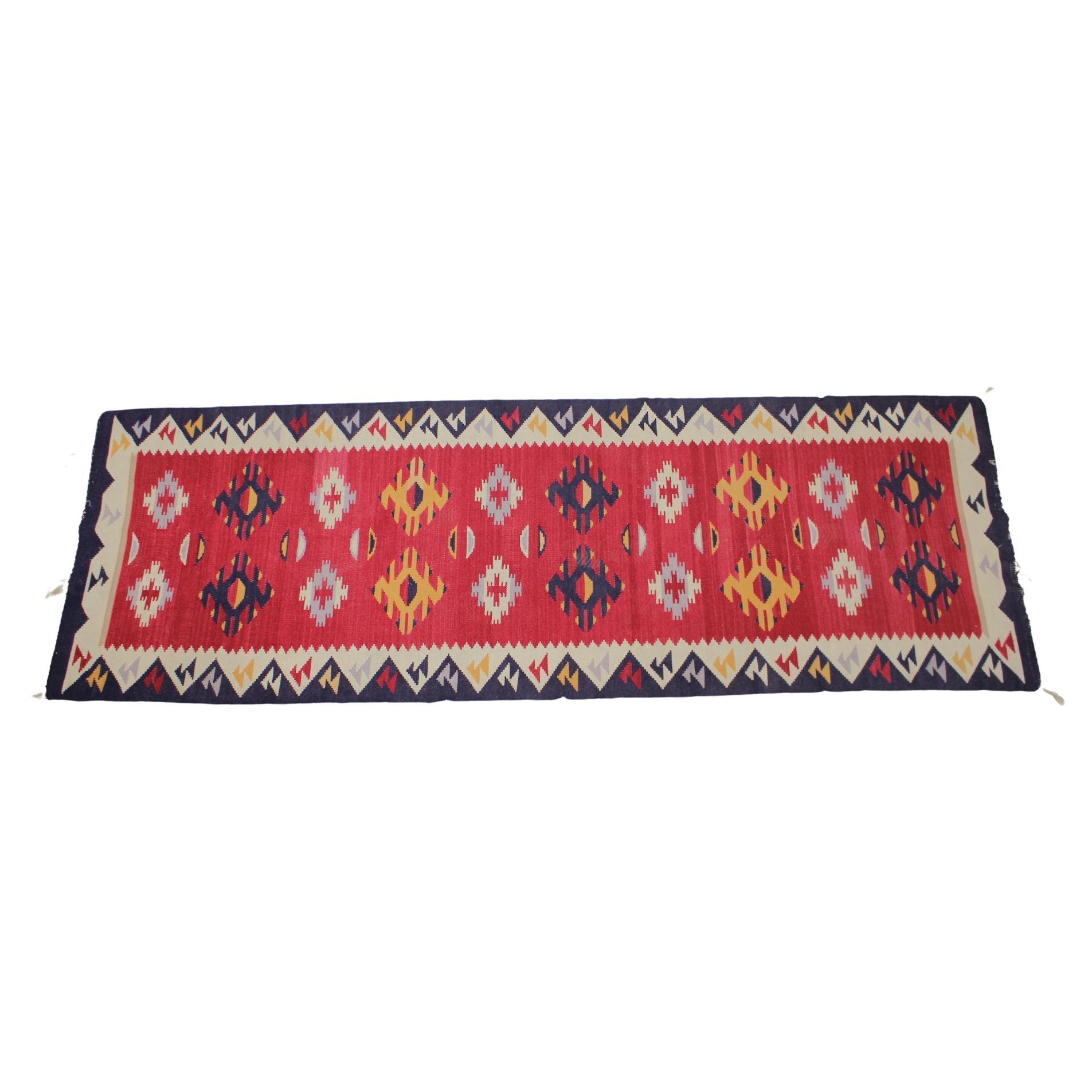 Tapis Kilim en laine des années 1960, Tchécoslovaquie