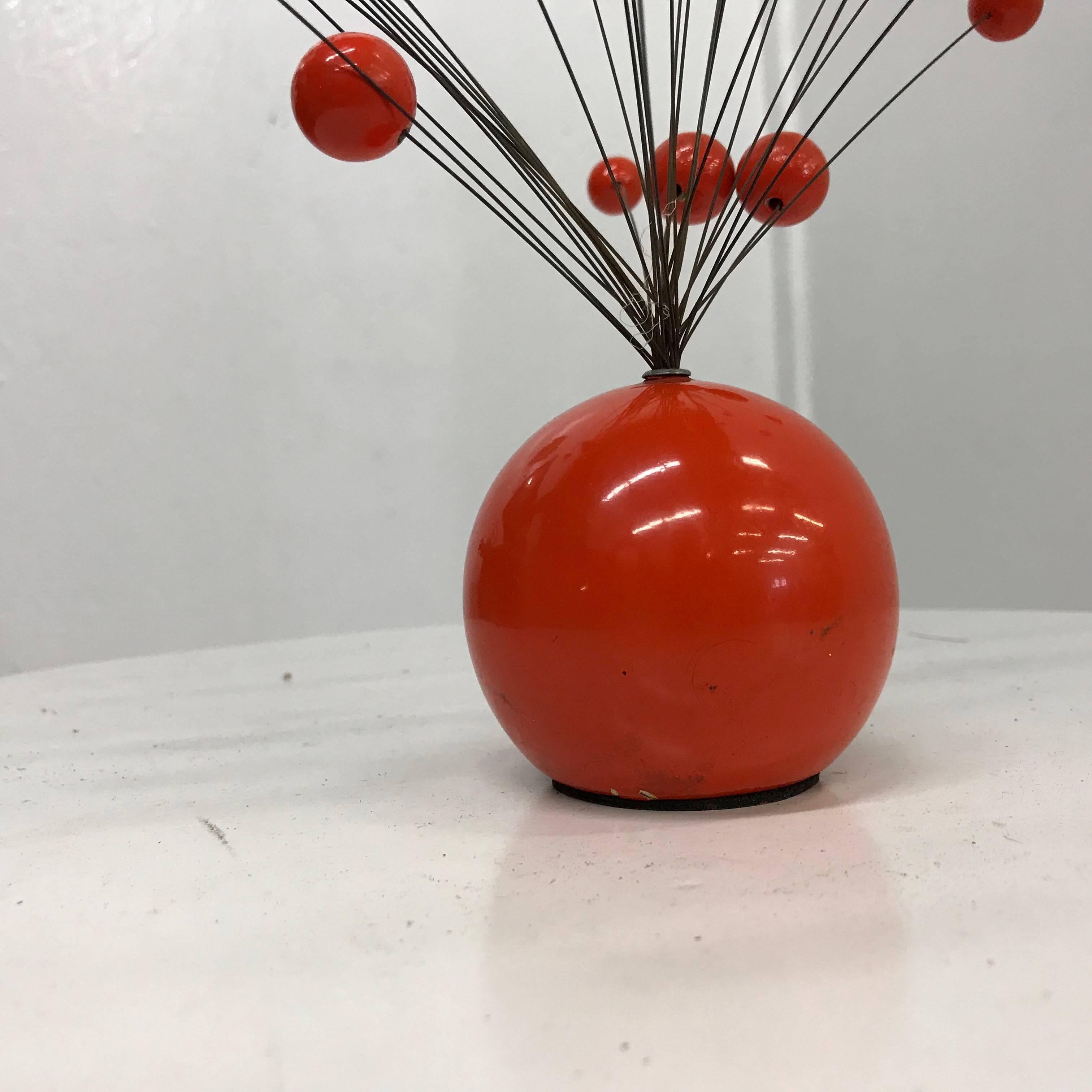 1960s Whimsical sculpture in Atomic style.
Wire with wooden balls.
 