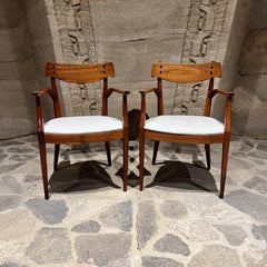 1960s Kipp Stewart Walnut Armchair Pair Drexel Declaration
