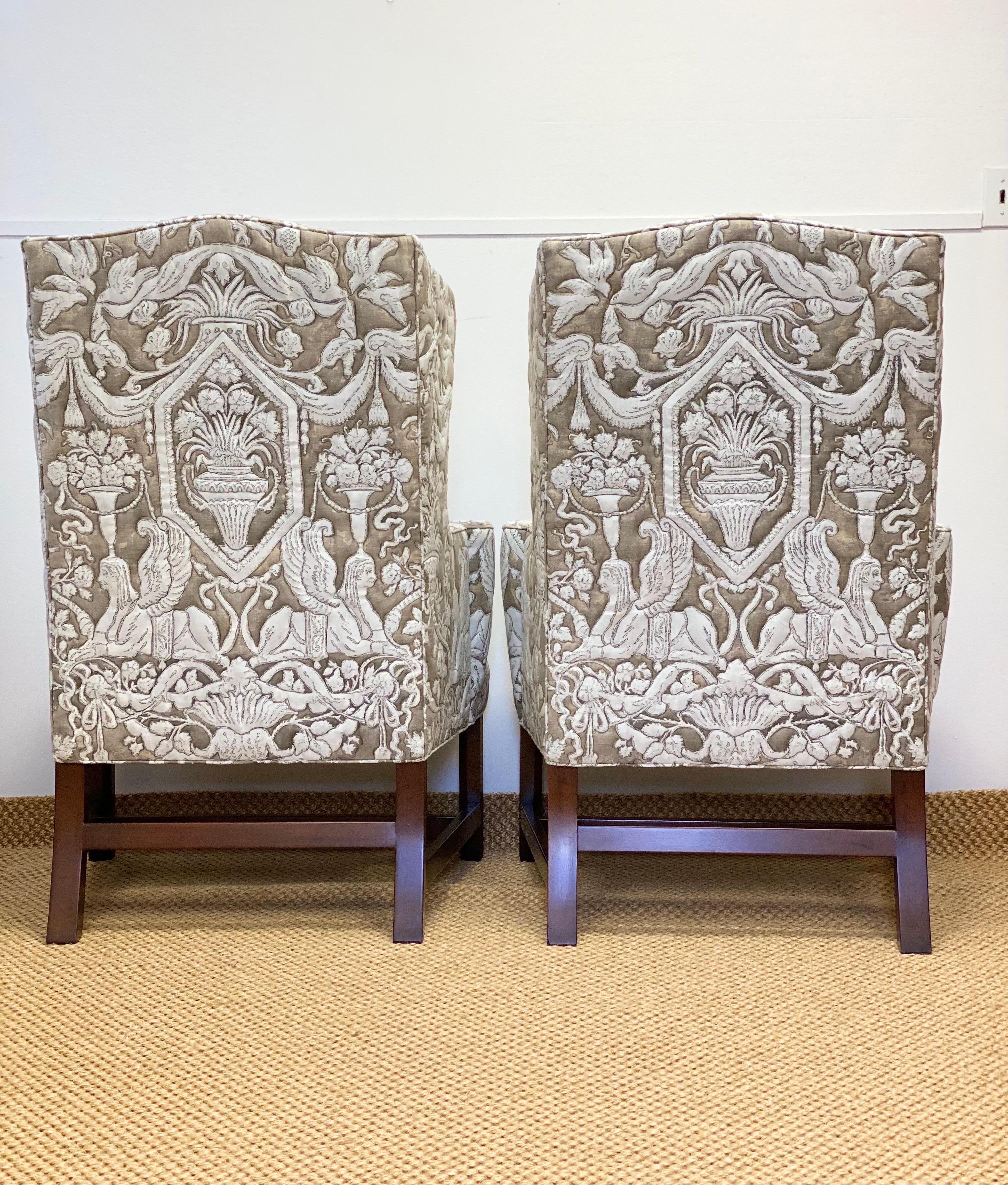 American Colonial 1960s Kittinger Cw12 Colonial Williamsburg Neoclassical Wingback Chairs – a Pair For Sale