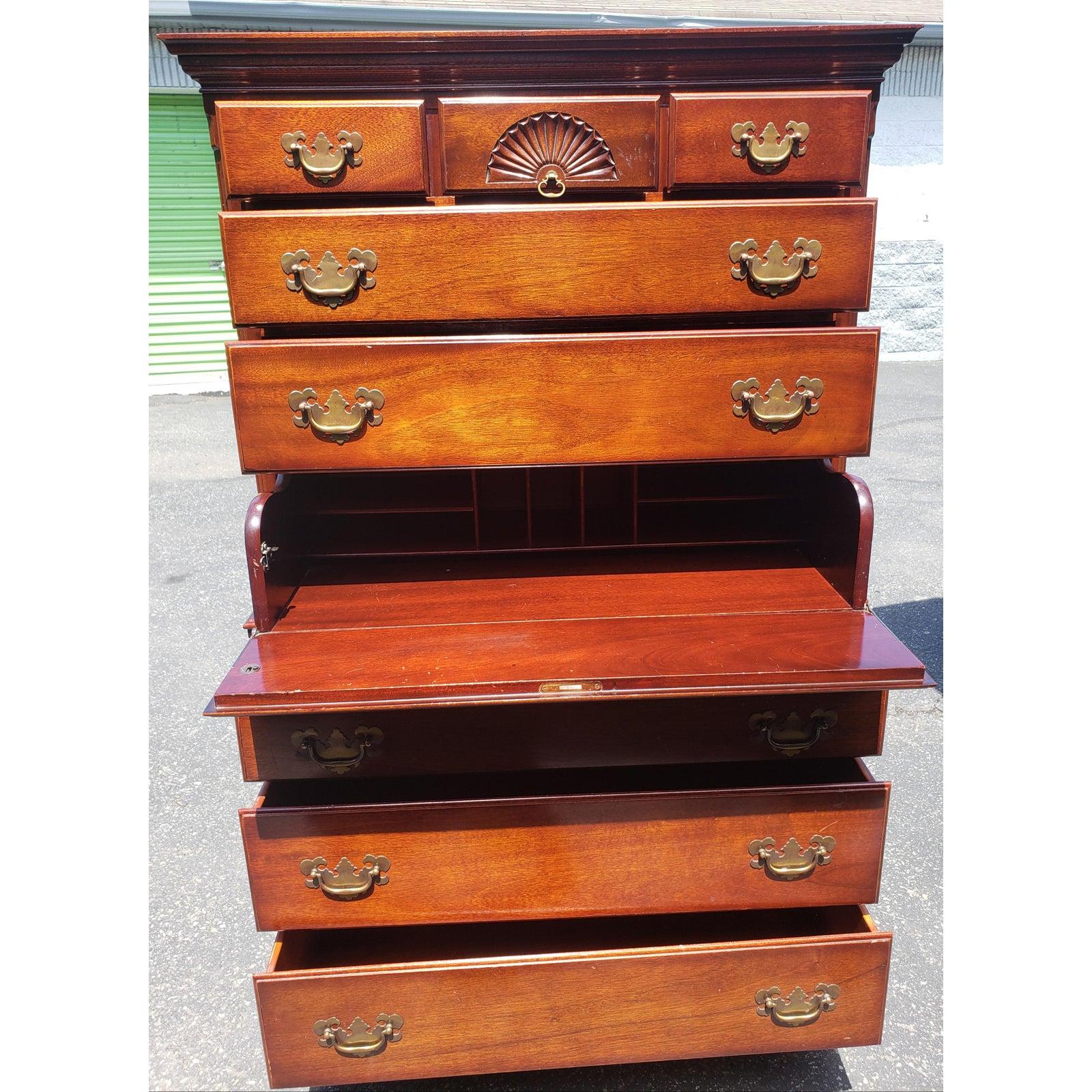 Woodwork 1960s Kling Furniture Certified Genuine Mahogany Chest on Chest of Drawers For Sale