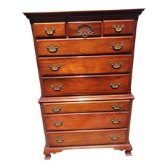 1960s Kling Furniture Certified Genuine Mahogany Chest on Chest of Drawers