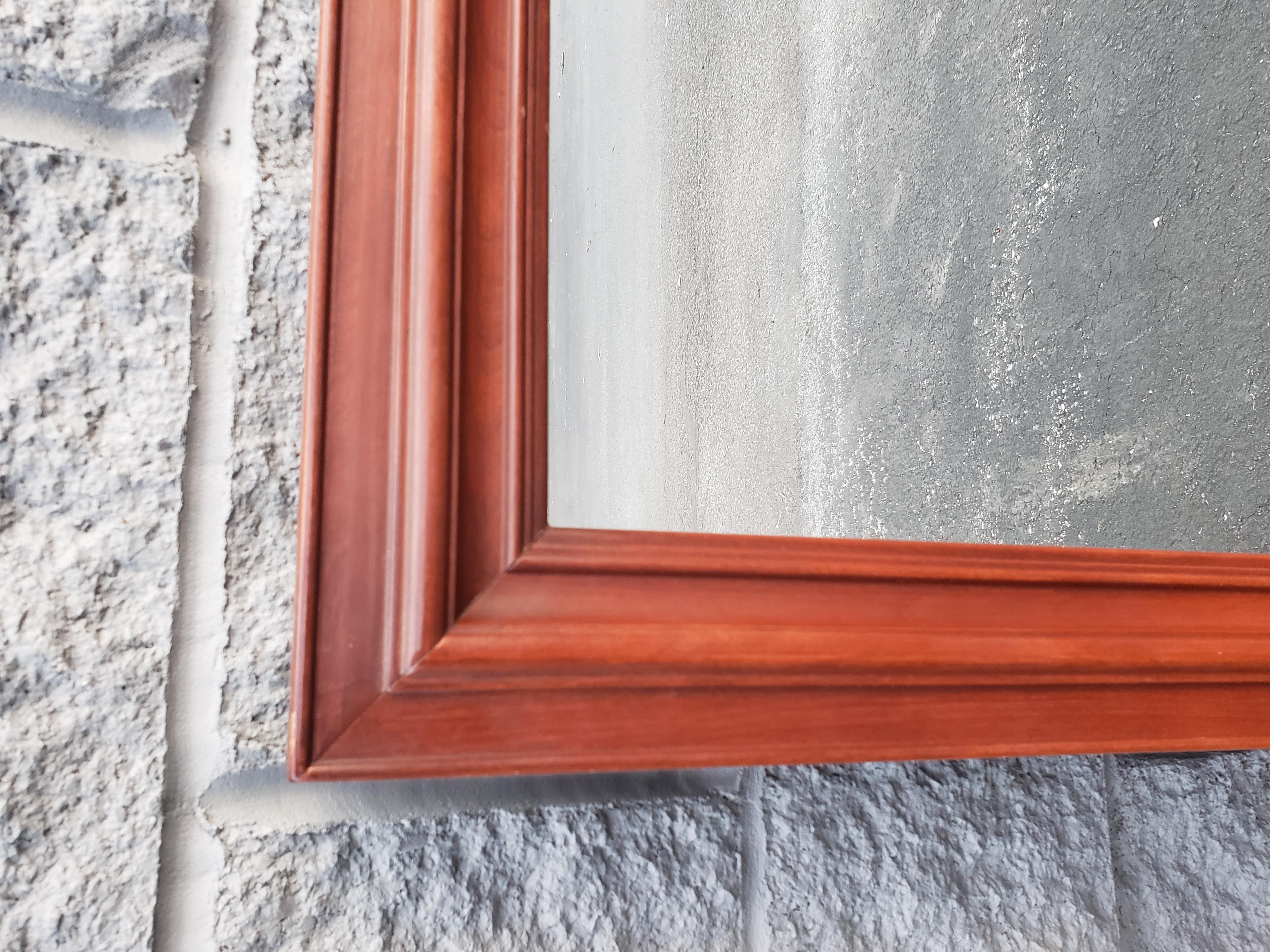 1960s Kling Furniture Solid Genuine Cherry Wall Mirror In Good Condition In Germantown, MD