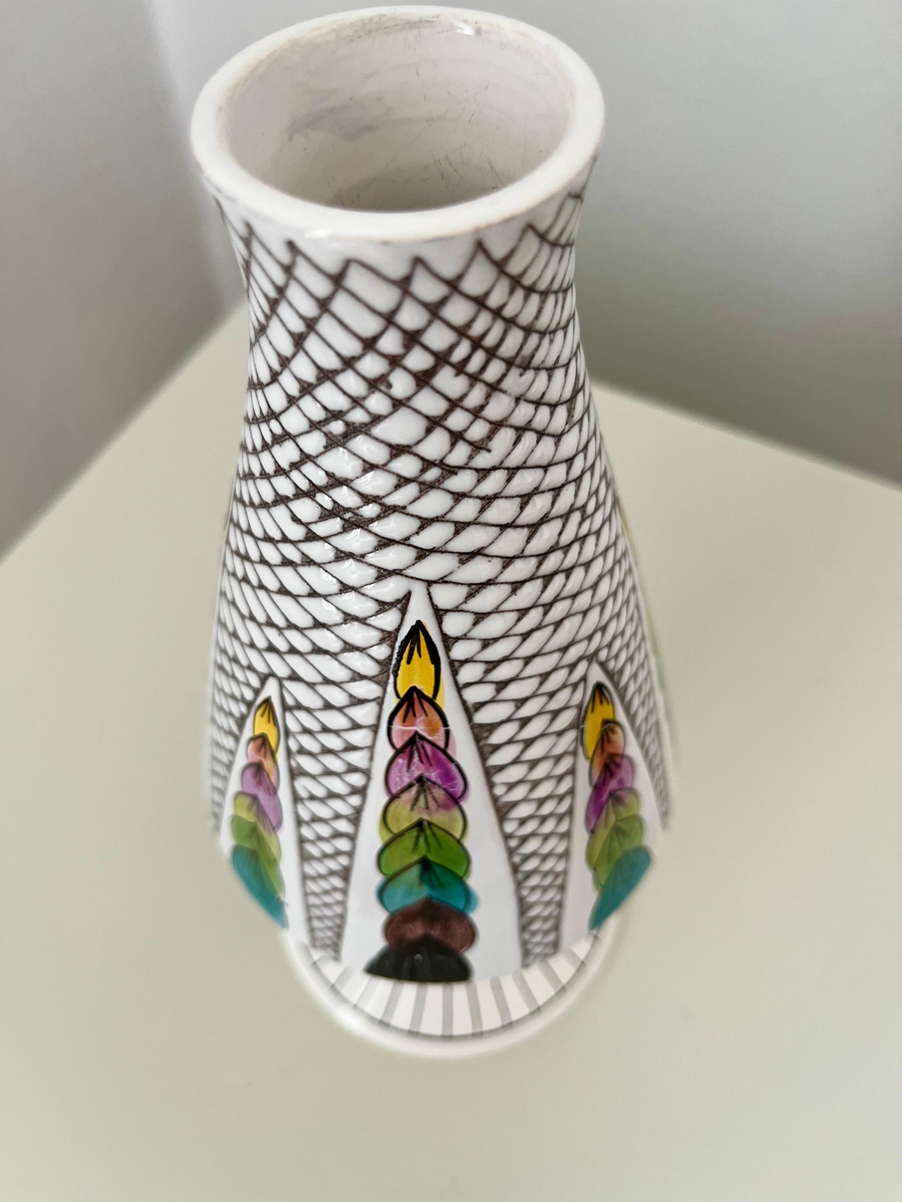Mid-Century Modern 1960s Kloster Keramik Ystad Swedish Handcrafted Ceramic Vase For Sale