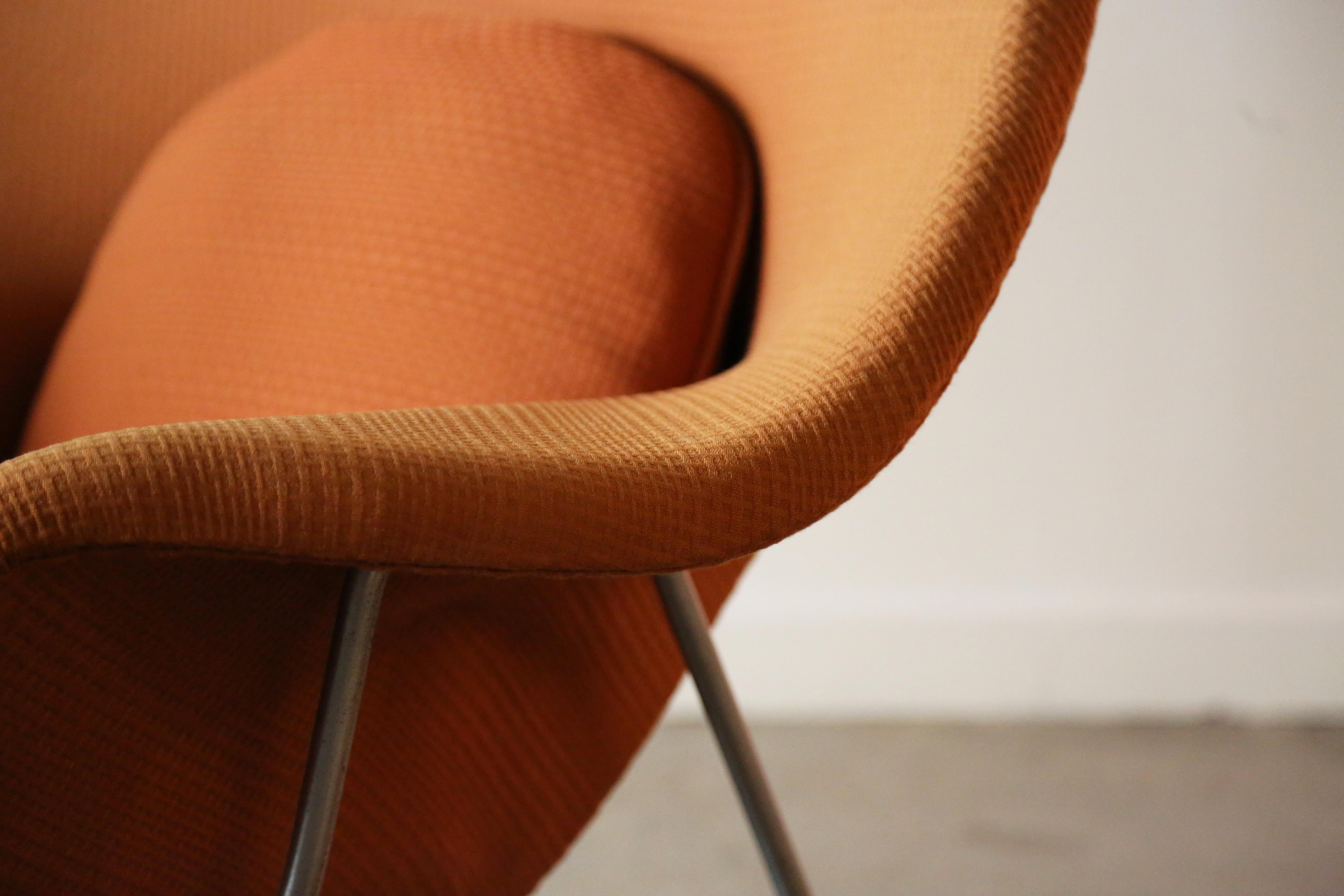 Fabric 1960s Knoll Womb Chair and Ottoman Designed by Eero Saarinen Mid Century Modern