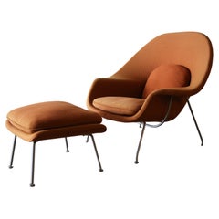1960s Knoll Womb Chair and Ottoman Designed by Eero Saarinen Mid Century Modern