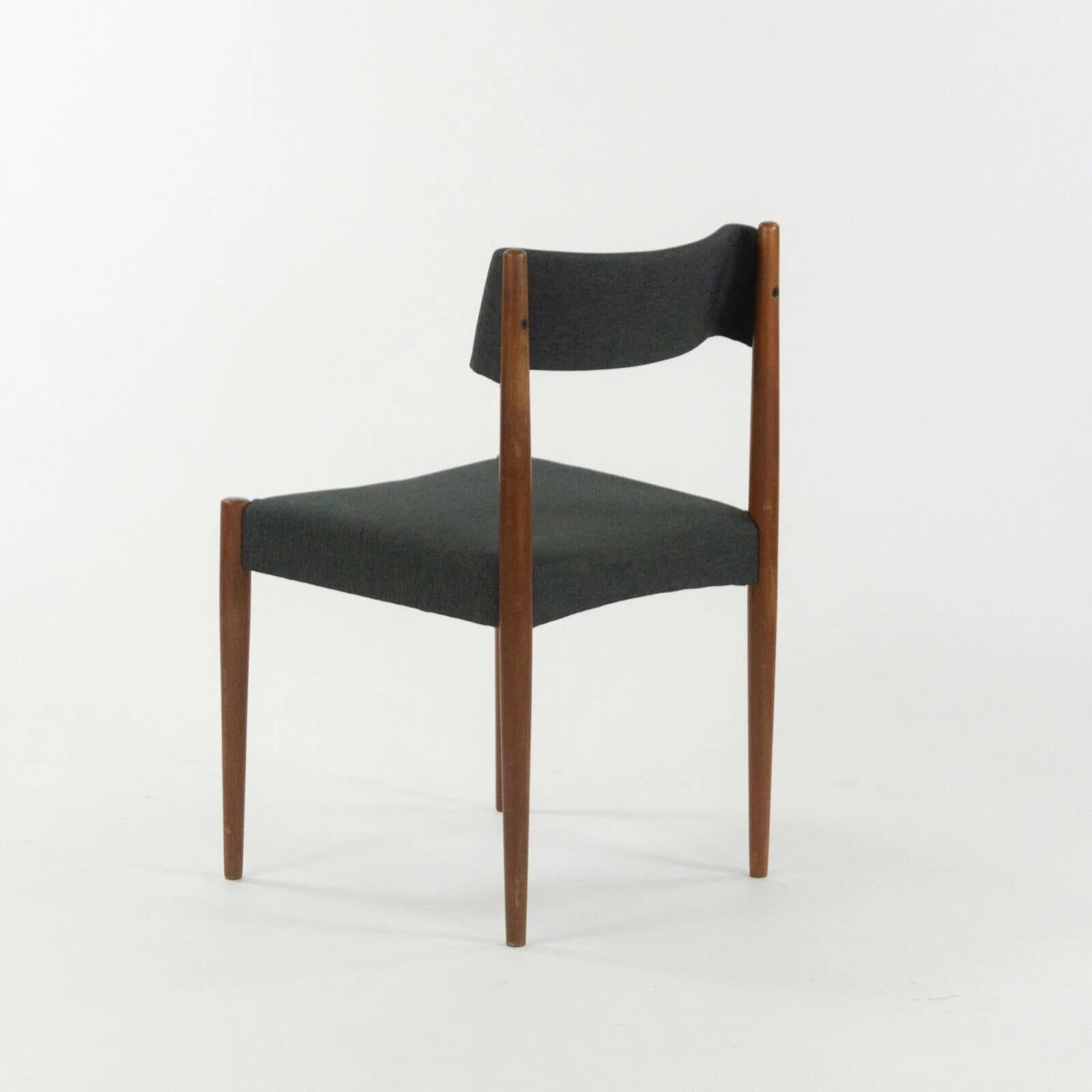 Leather 1960s Knud Faerch Bovenkamp Dining Chairs Netherlands New Upholstery Set of 5 For Sale
