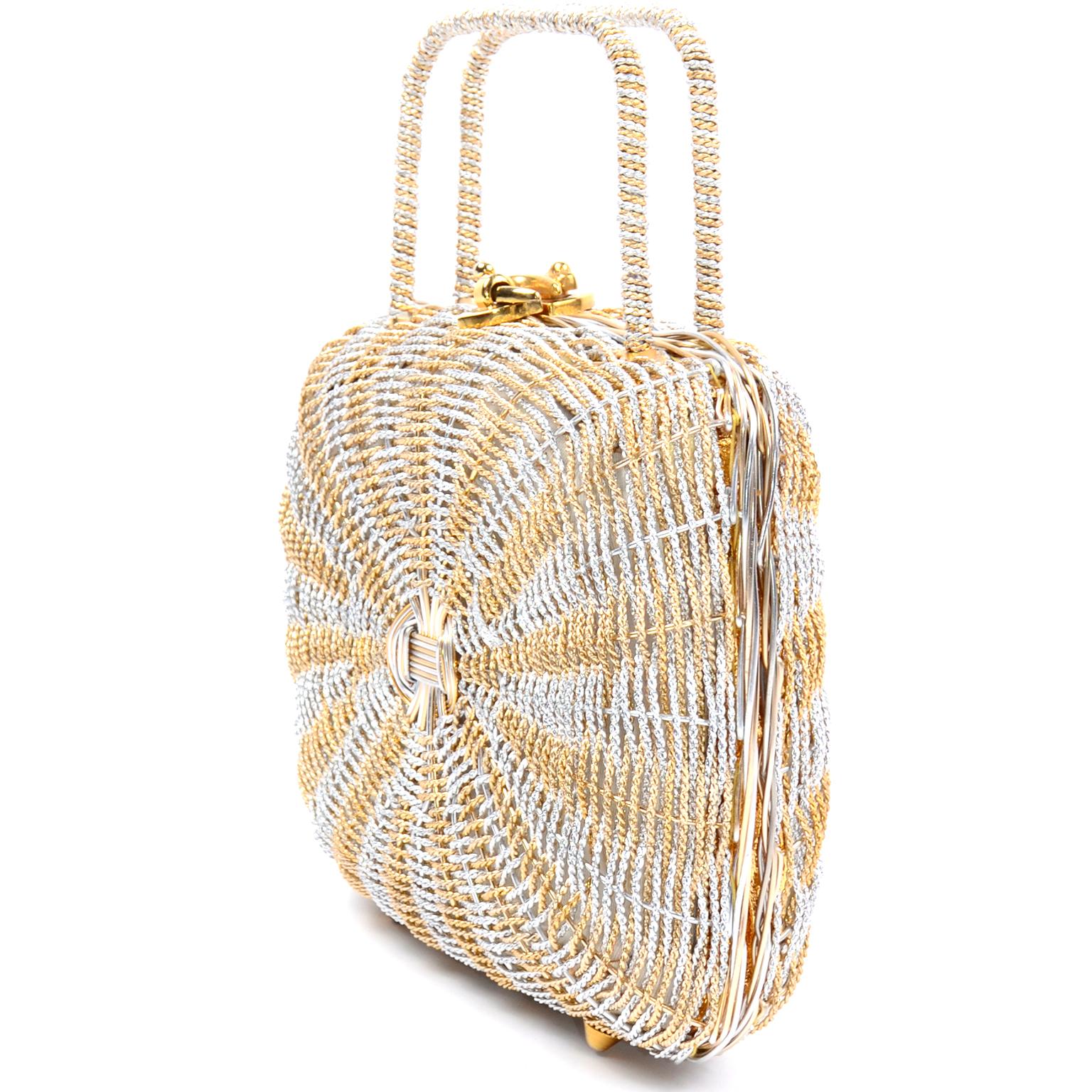 gold basket bag