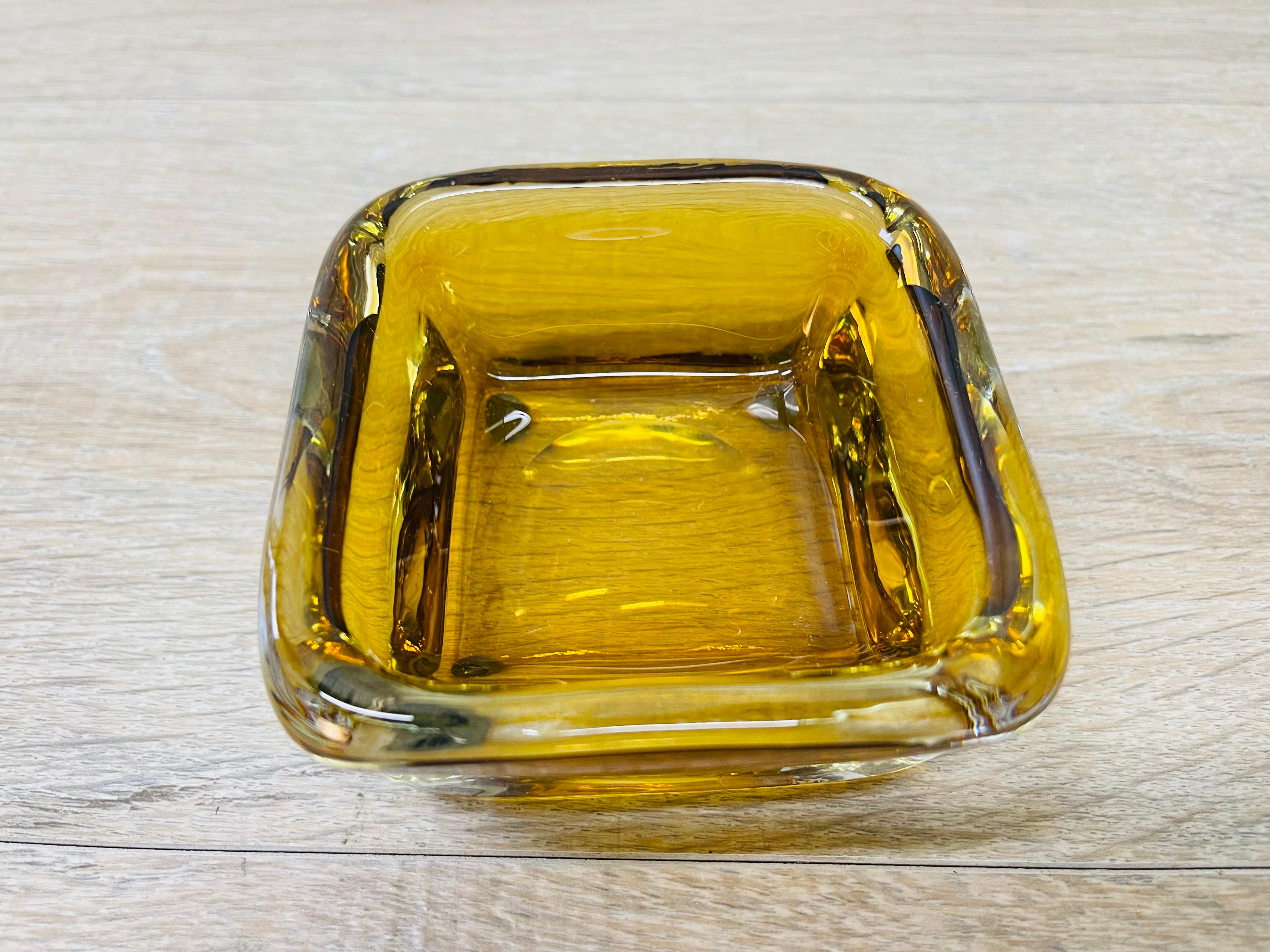 20th Century 1960s Kosta Boda Square Glass Ashtray