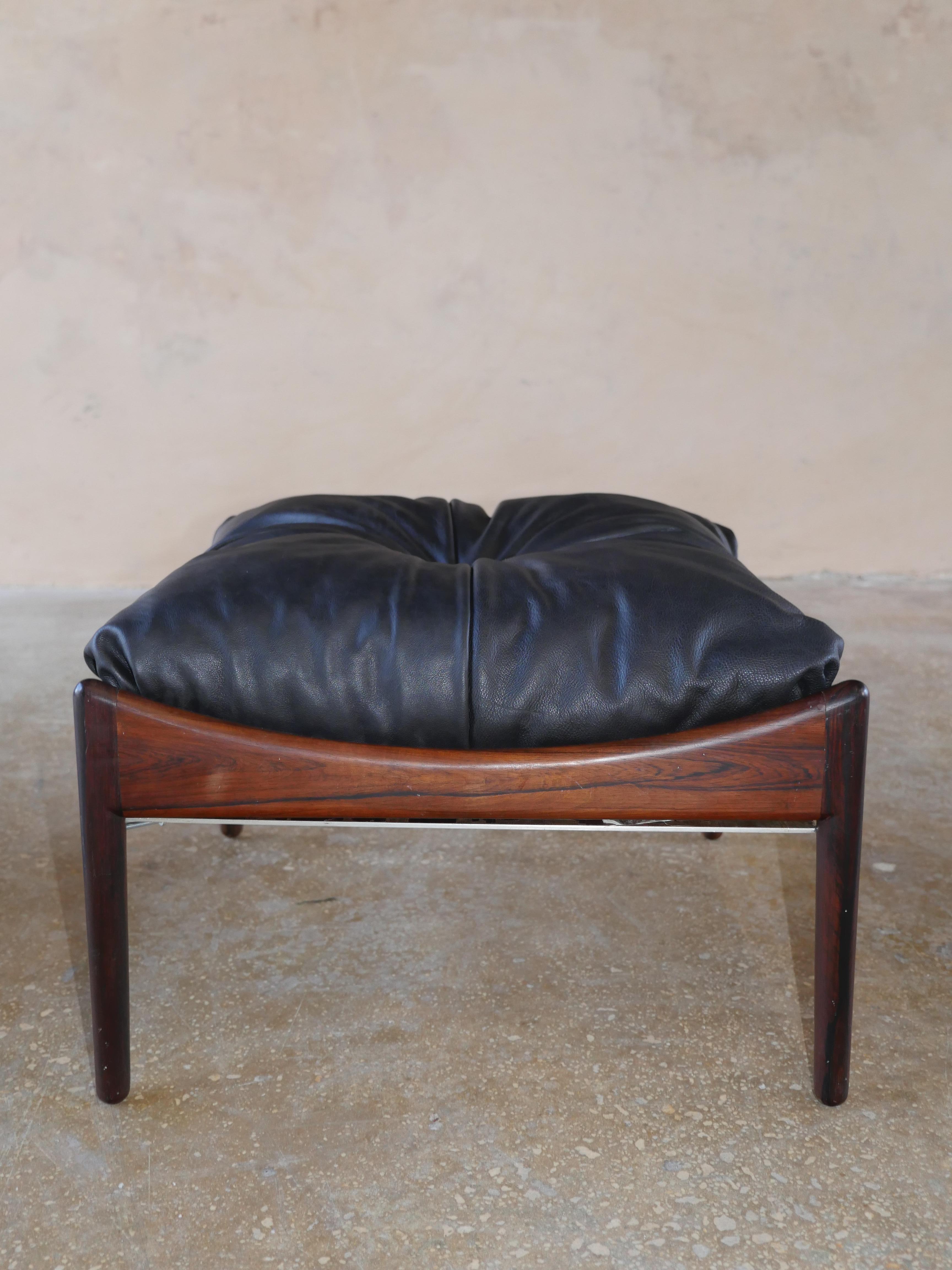 Mid-20th Century 1960s Kristian Solmer Vedel Mid-Century Danish Modern Leather & Rosewood Lounge