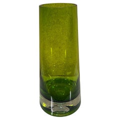 Mid-Century Modern Krosno Tapered Green Vase Art Glass Poland