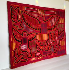 1960's Kuna Mola Guardian Angel Applique Tapestry