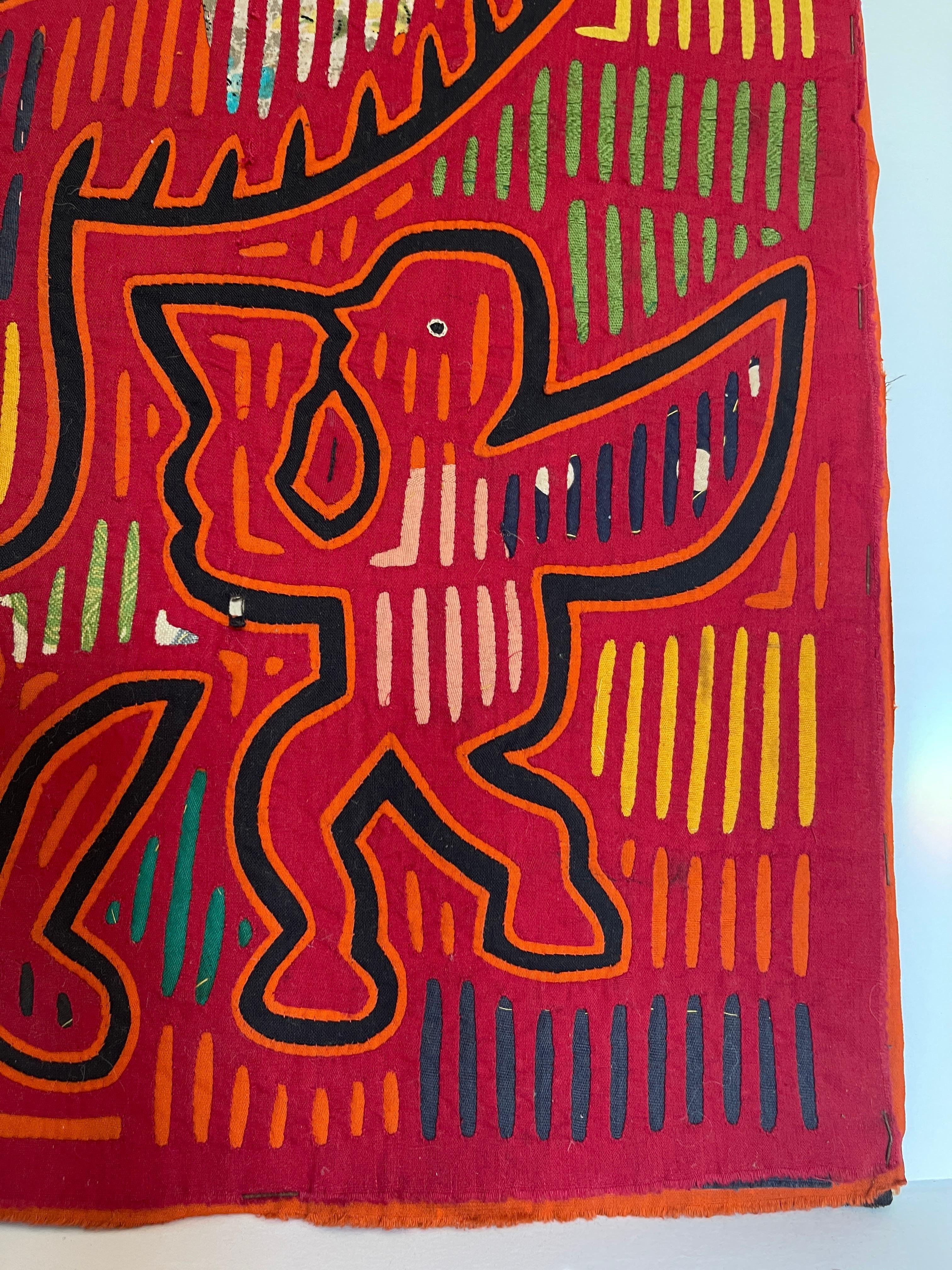 20th Century 1960's Kuna Mola Guardian Angel Applique Tapestry For Sale