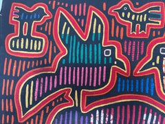 1960's Kuna Mola Toucan Birds in Tropics Applique Tapestry