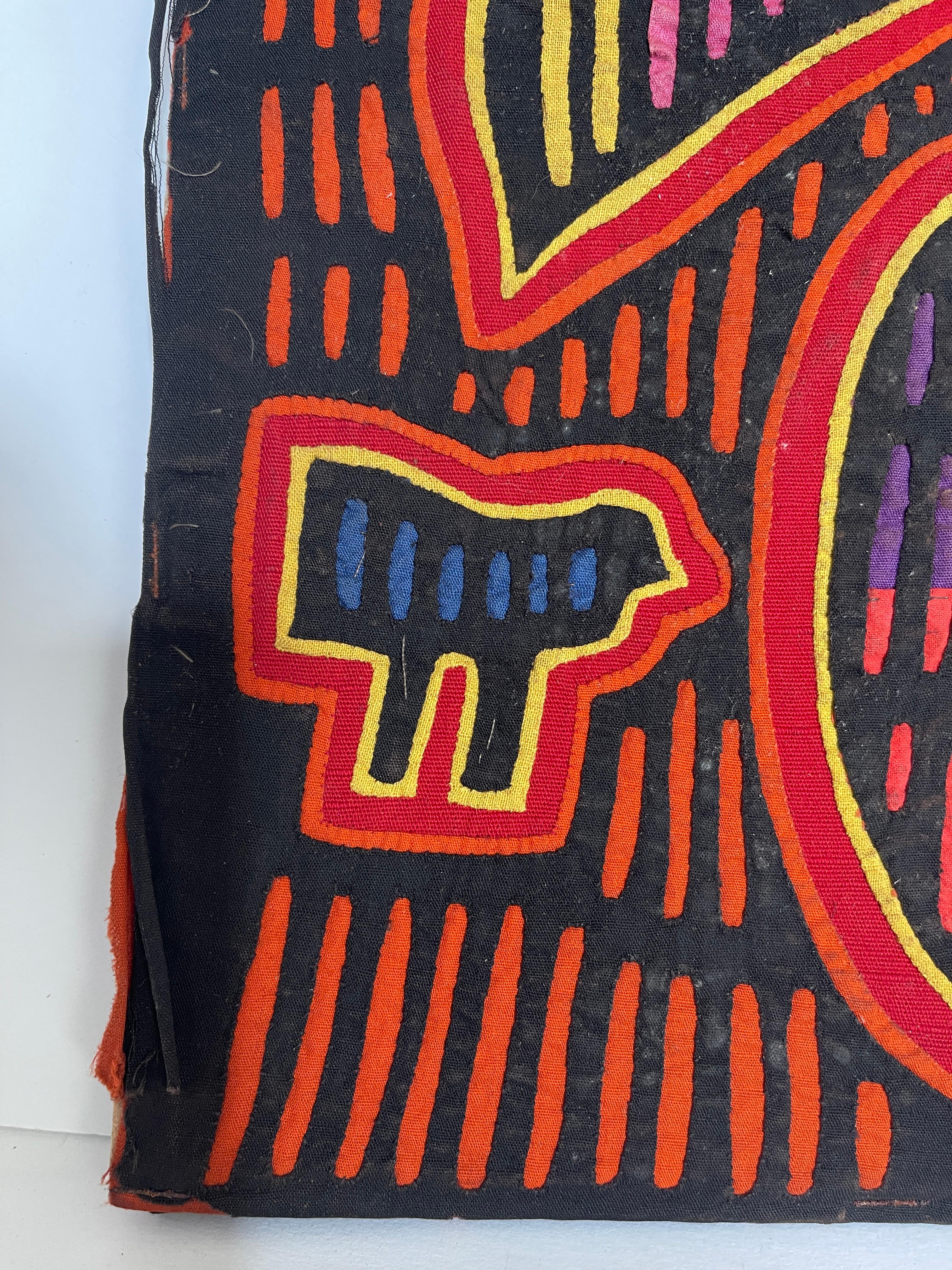1960's Kuna Mola Toucan Vögel in den Tropen Applique Wandteppich (Appliqué) im Angebot