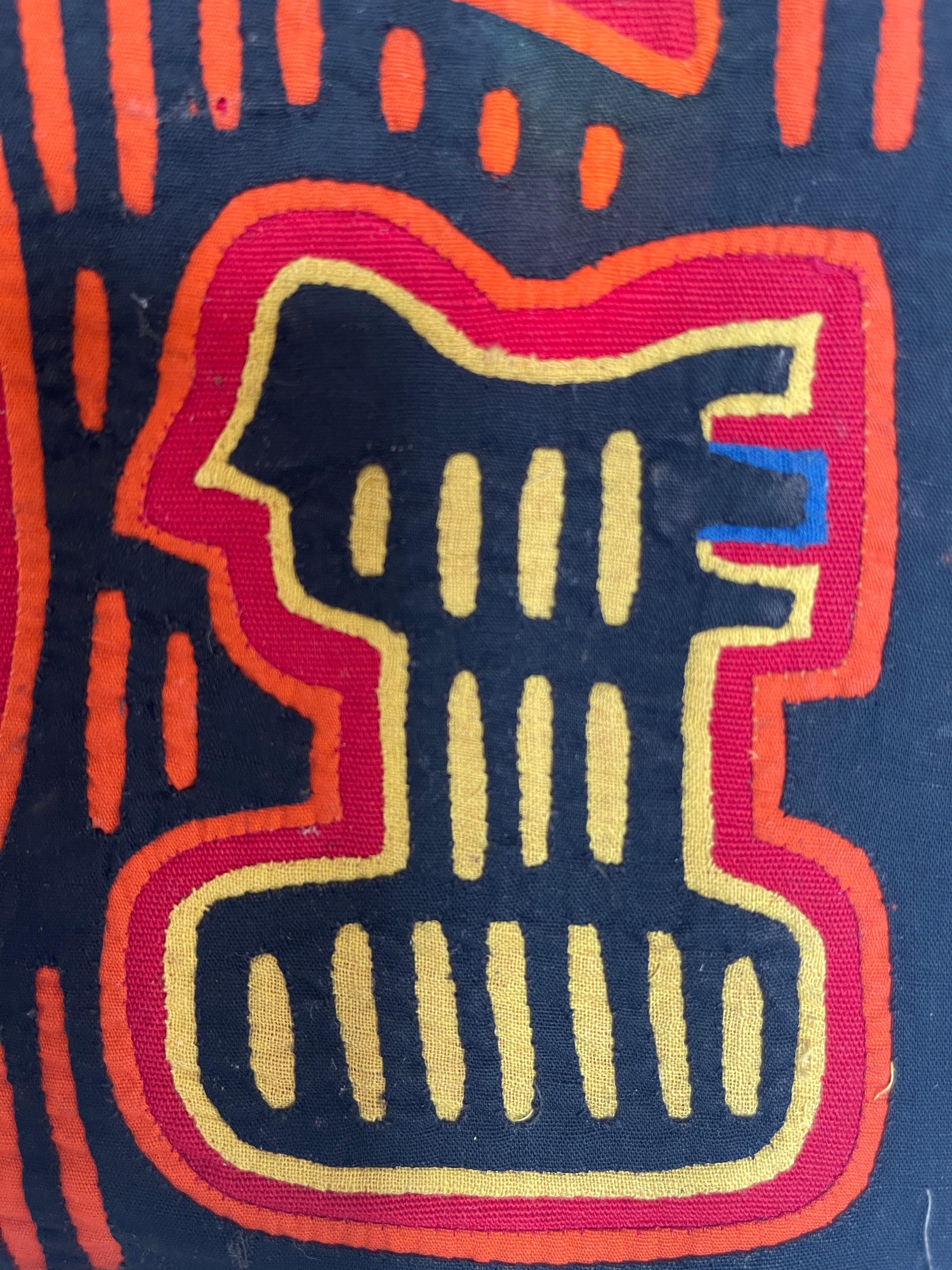 1960's Kuna Mola Toucan Vögel in den Tropen Applique Wandteppich (Baumwolle) im Angebot