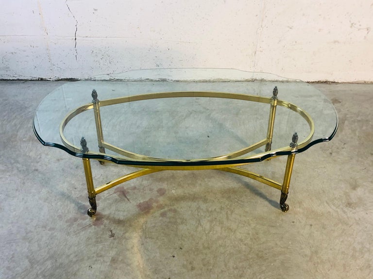 1960s La Barge Glass Top Coffee Table at 1stDibs