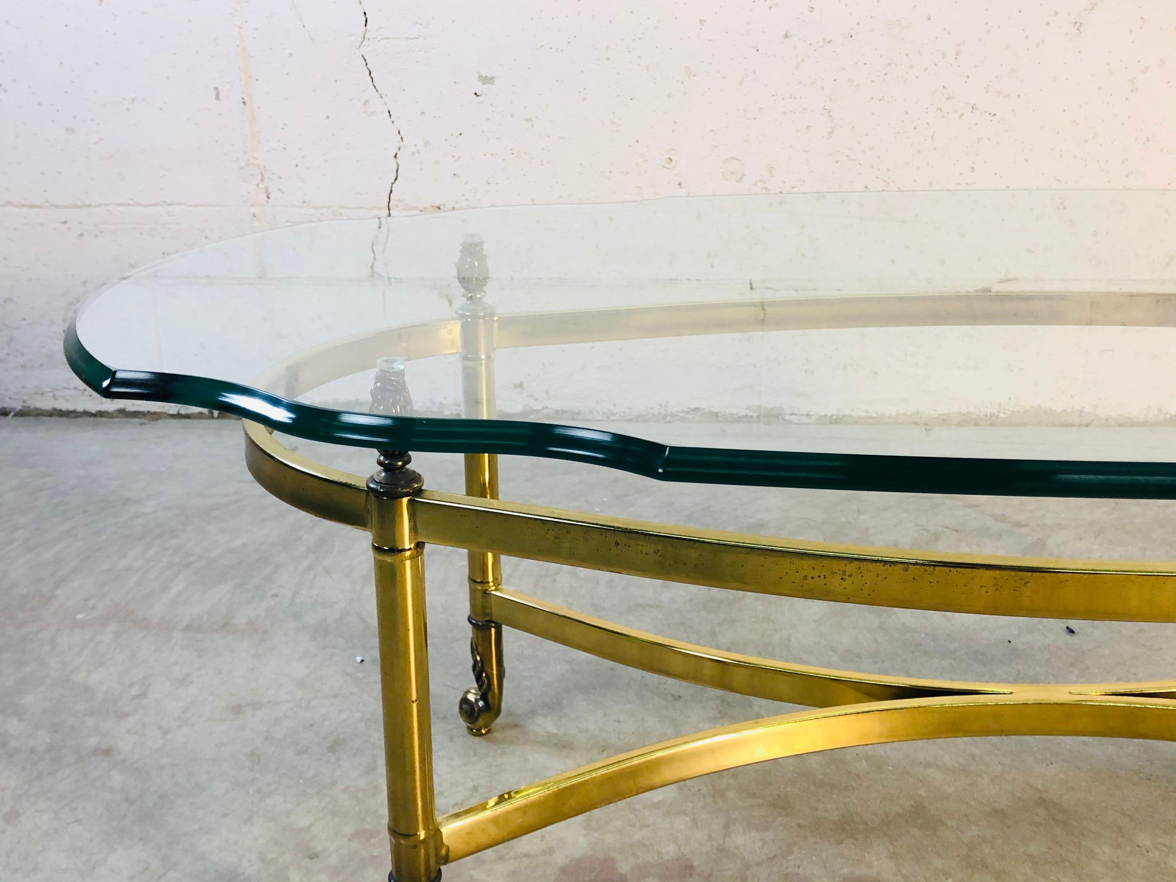 1960s La Barge Glass Top Coffee Table 1