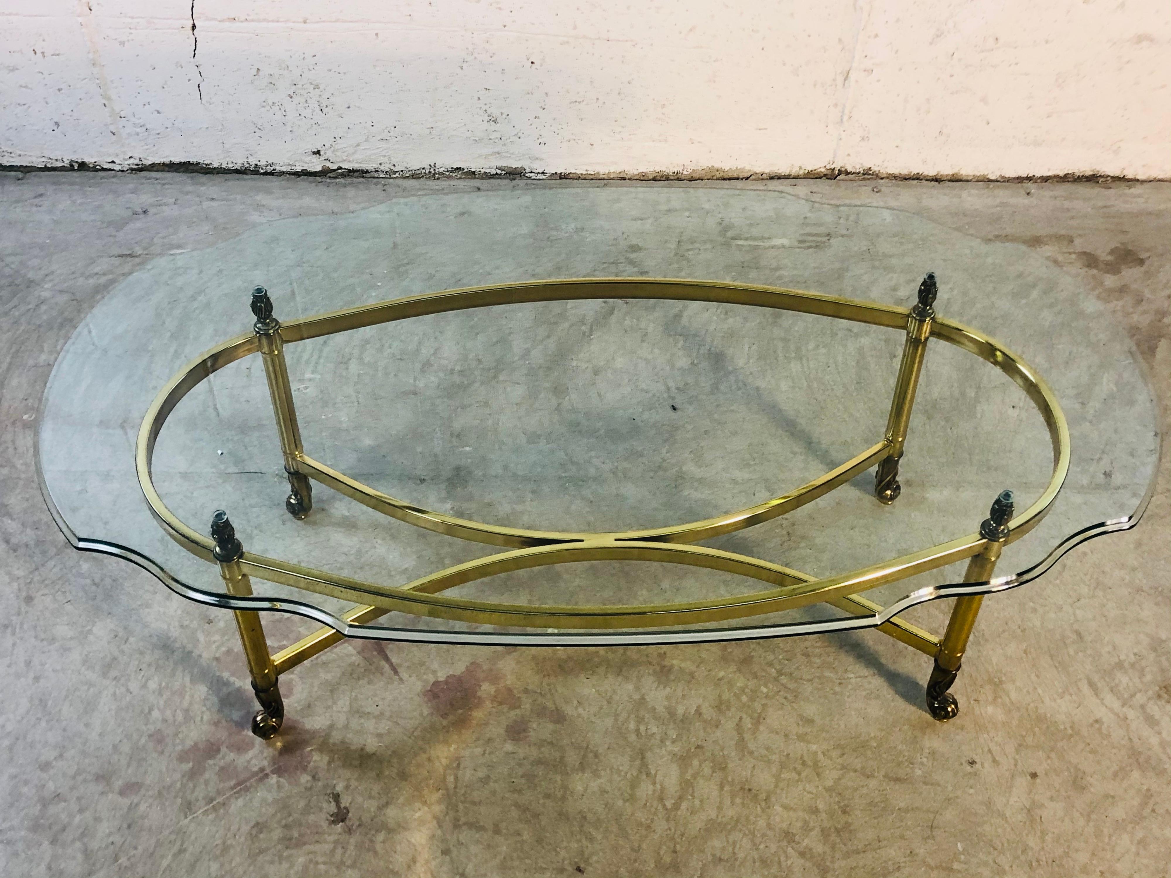 1960s La Barge Glass Top Coffee Table 2