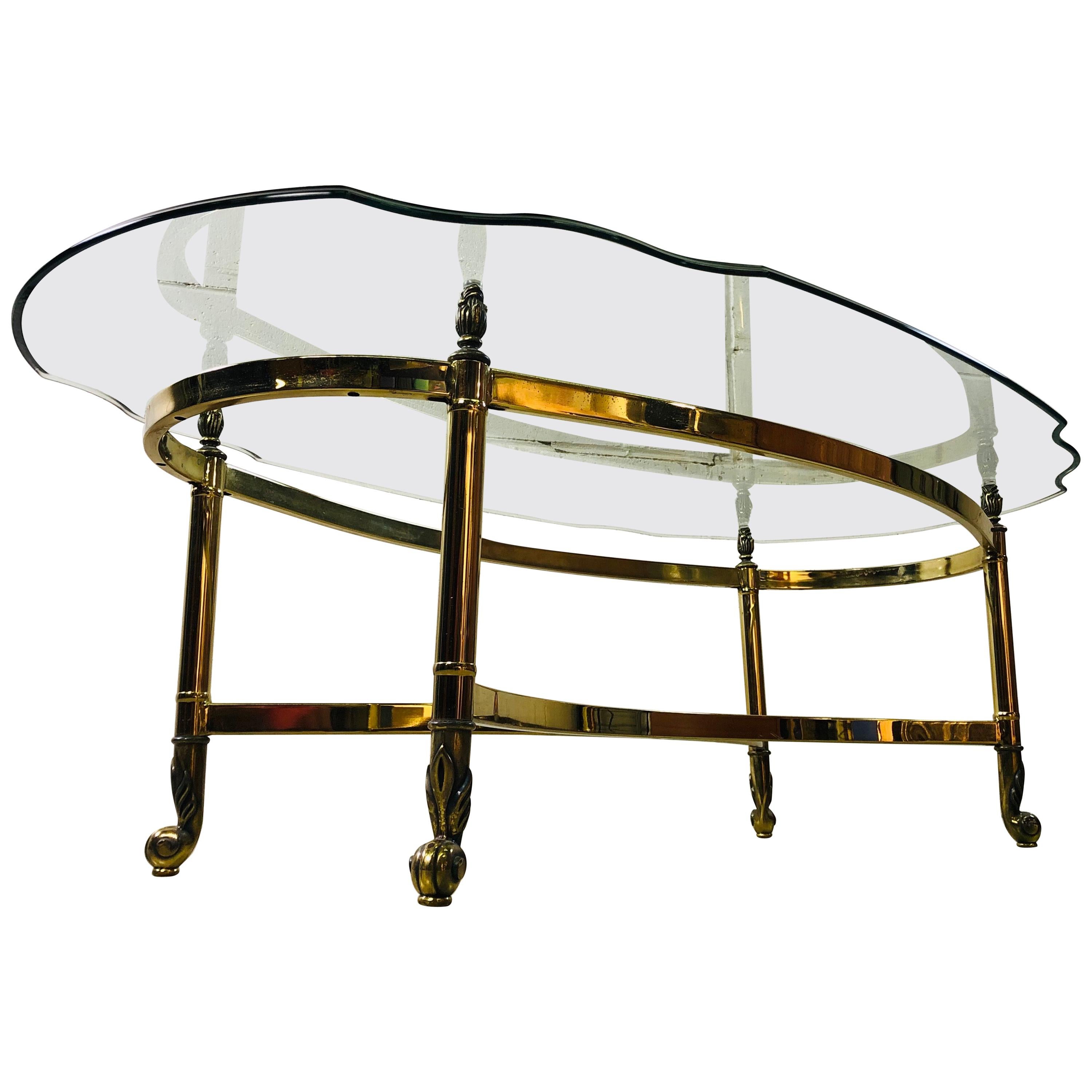 1960s La Barge Glass Top Coffee Table
