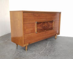 1960s L.A. Period Walnut "Starline" Lowboy Dresser