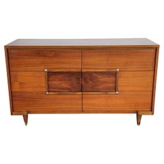 1960s L.A. Period Walnut "Starline" Lowboy Dresser