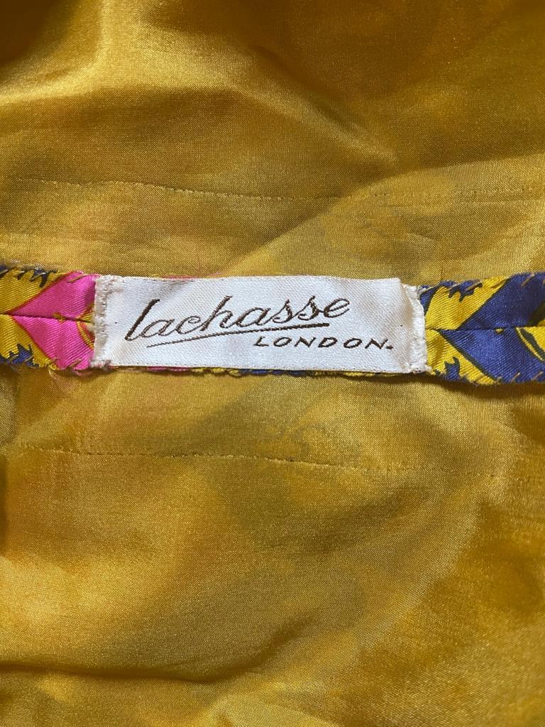 1960s Lachasse Bee Pattern Silk Dress For Sale 2