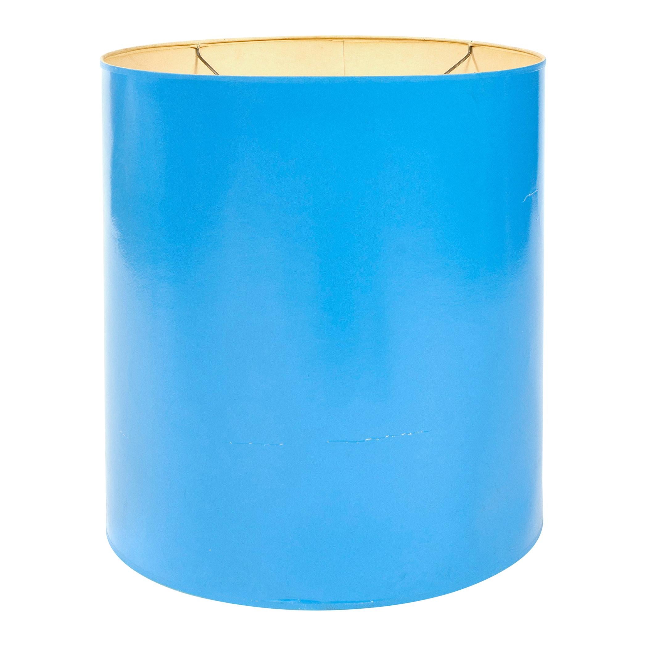 1960s Lacquered Blue Lamp Shade For Sale