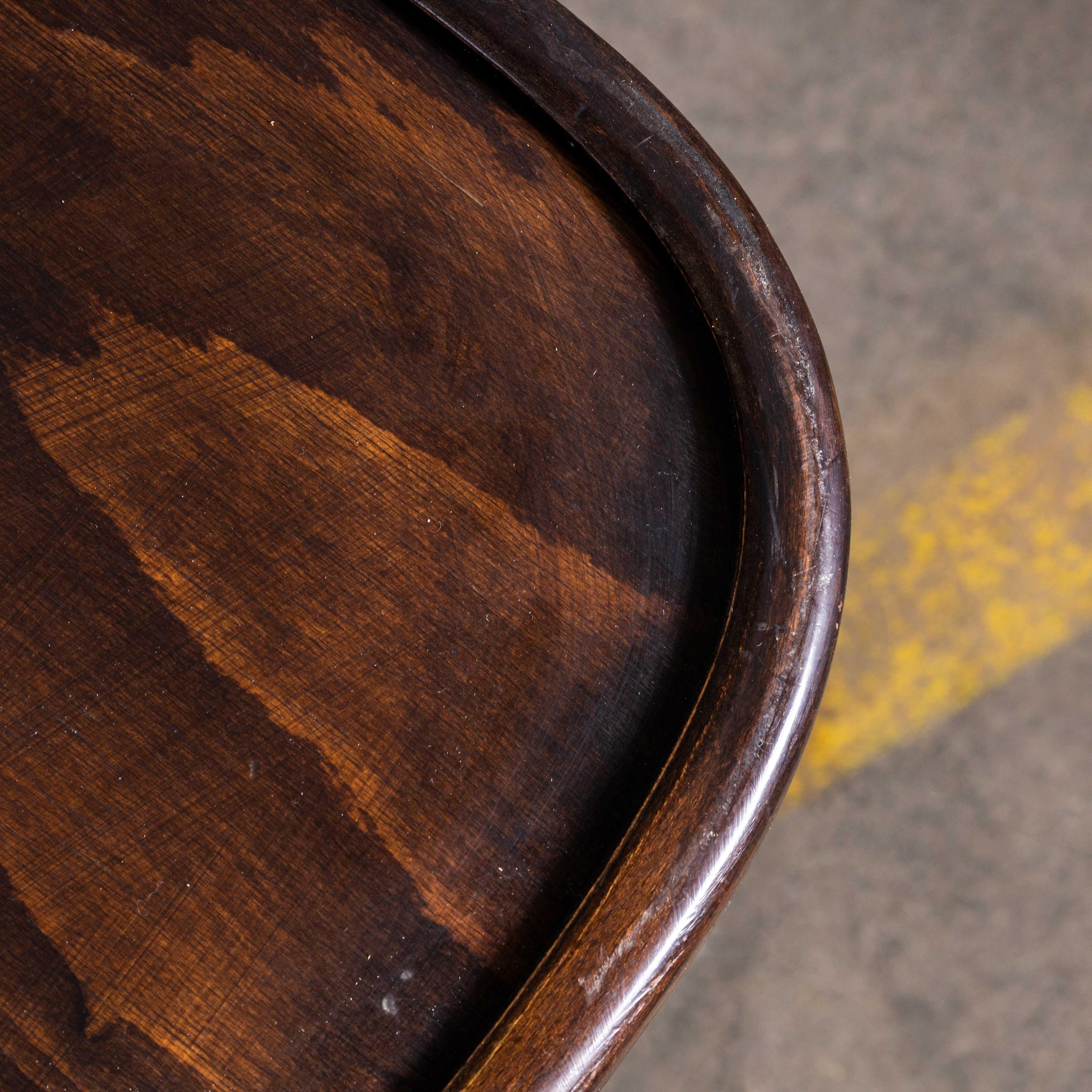 1960's Ladderback Dark Oak Bentwood Dining Chairs - Large Quantity Available For Sale 1