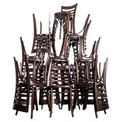 1960's Ladderback Dark Oak Bentwood Dining Chairs - Large Quantity Available