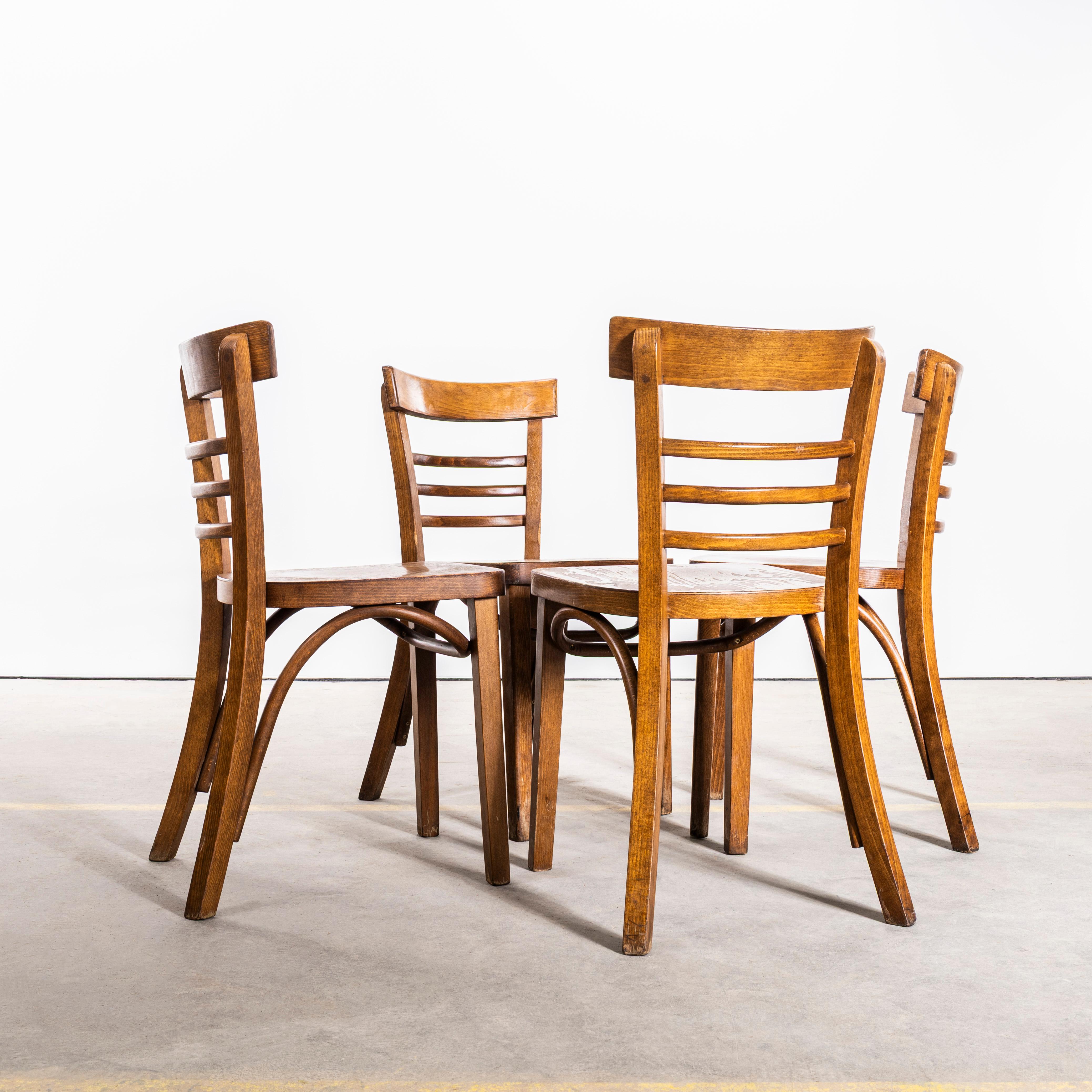 1960's Ladderback Mid Oak Bentwood Dining Chairs at 1stDibs