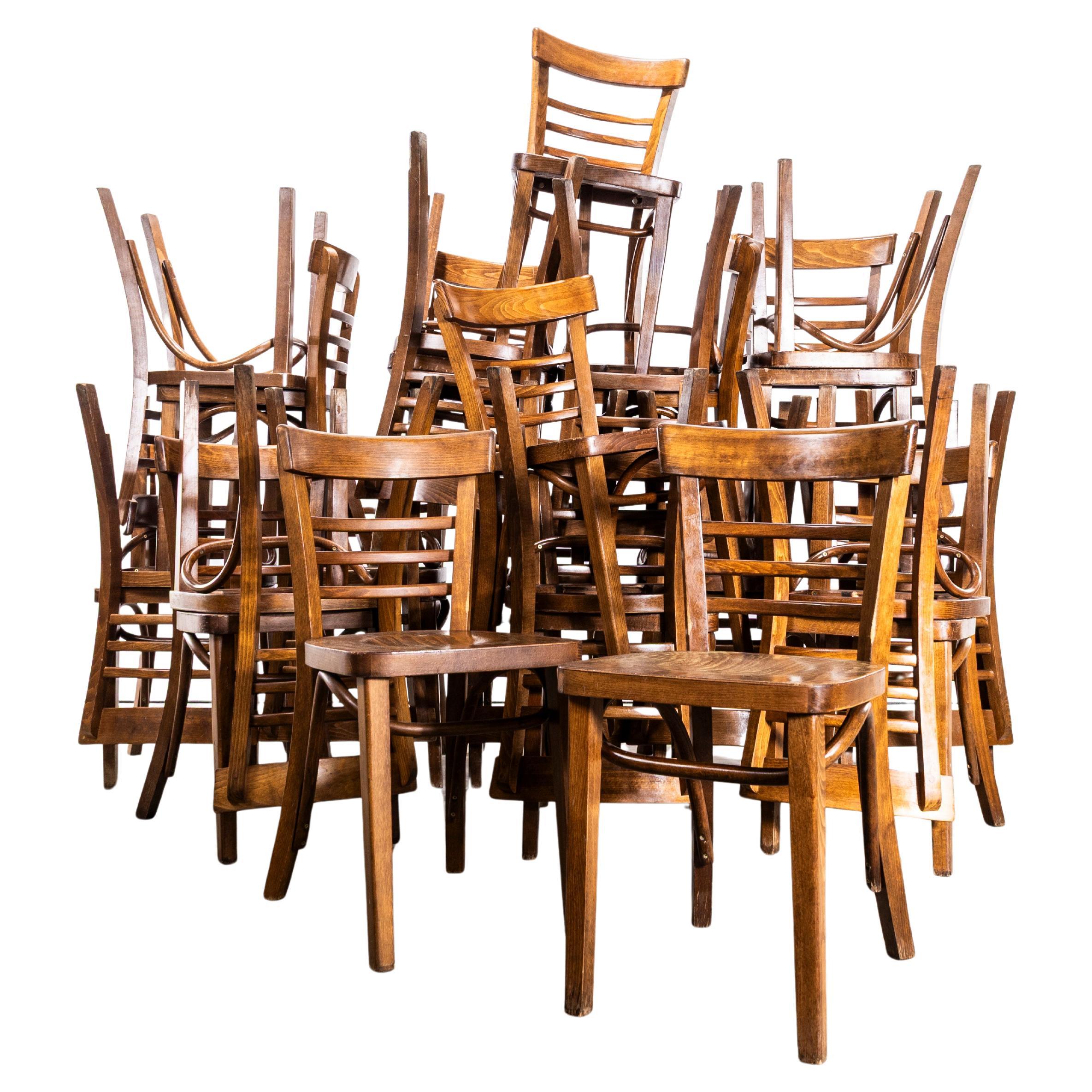 1960
s Ladderback Mid Oak Bentwood Dining Chairs
