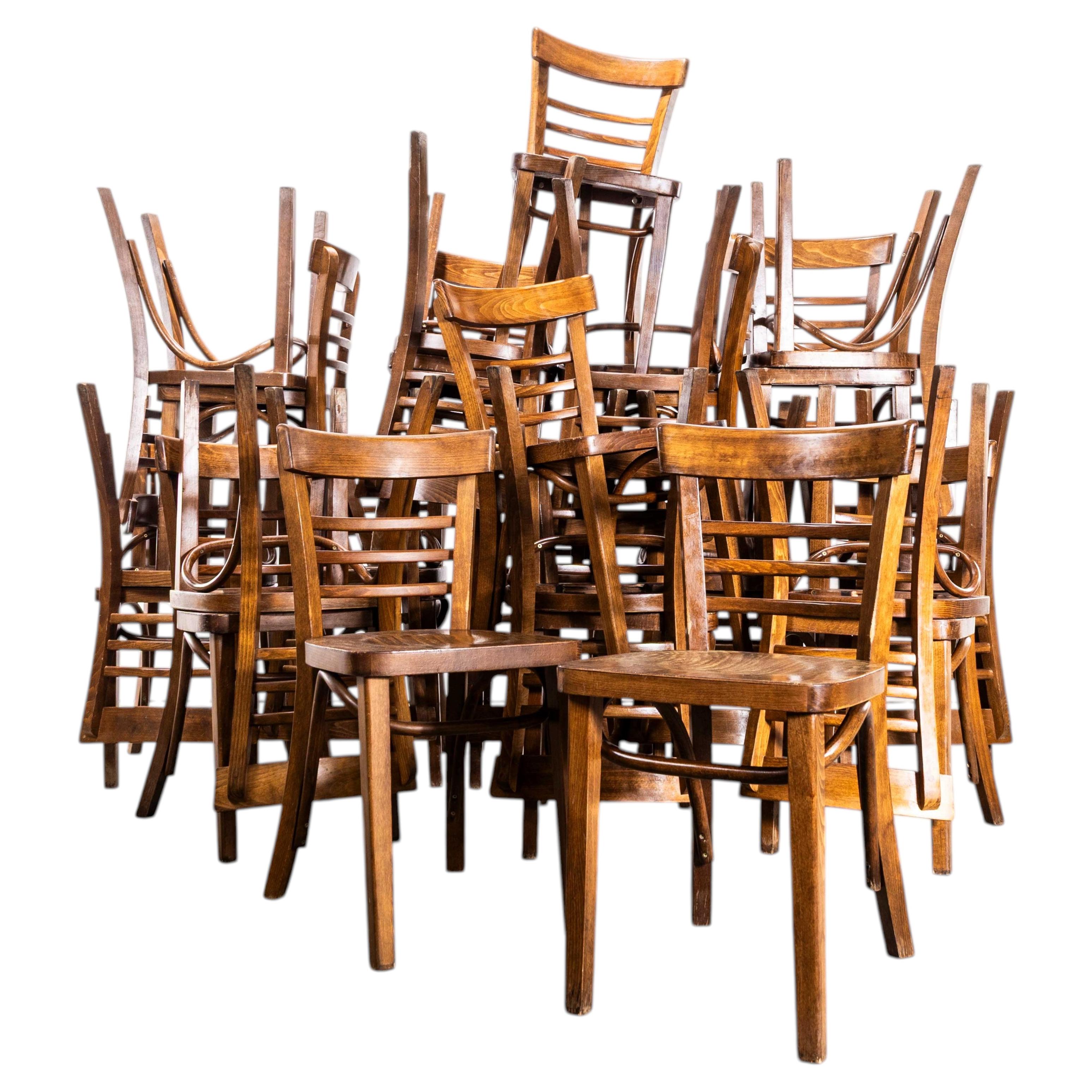 1960's Ladderback Mid Oak Bentwood Dining Chairs