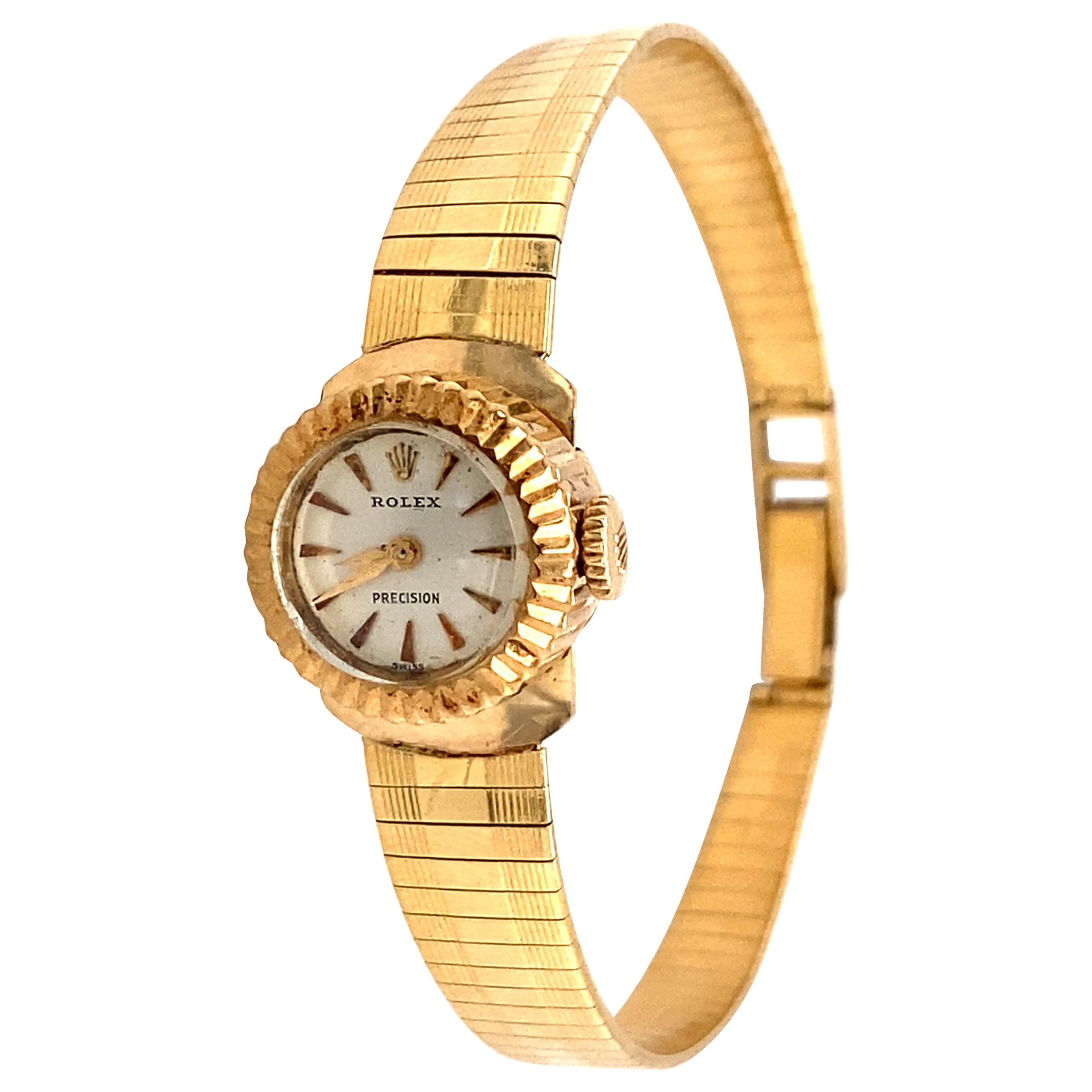 1960s Ladies Rolex Wristwatch, 18 Karat Yellow Gold