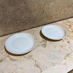 1960 Lagardo Tackett Schmid Porcelana Dos Platillos Blancos