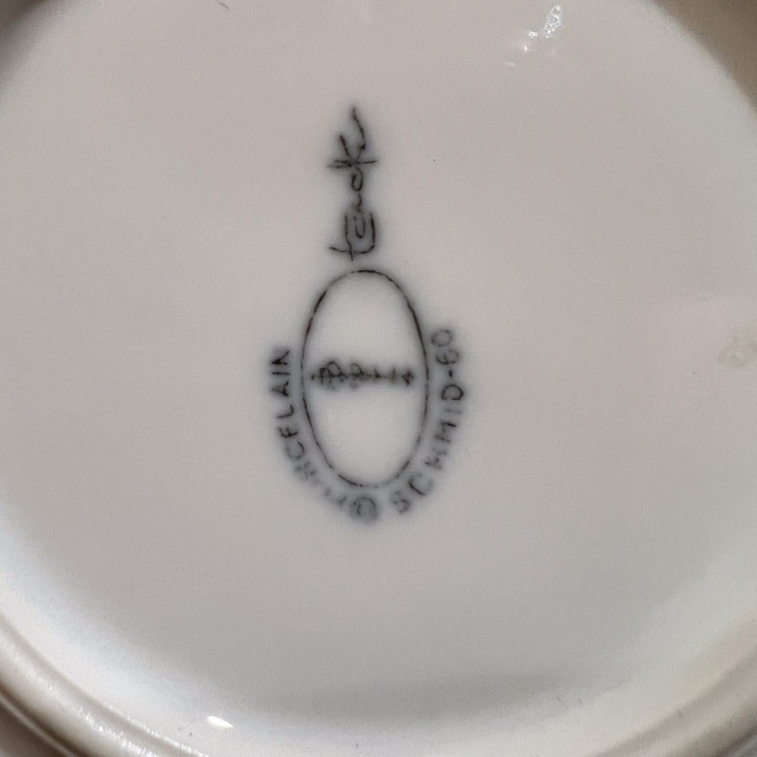 1960 Lagardo Tackett Schmid Porcelana Dos Platillos Blancos en Bueno estado para la venta en Chula Vista, CA