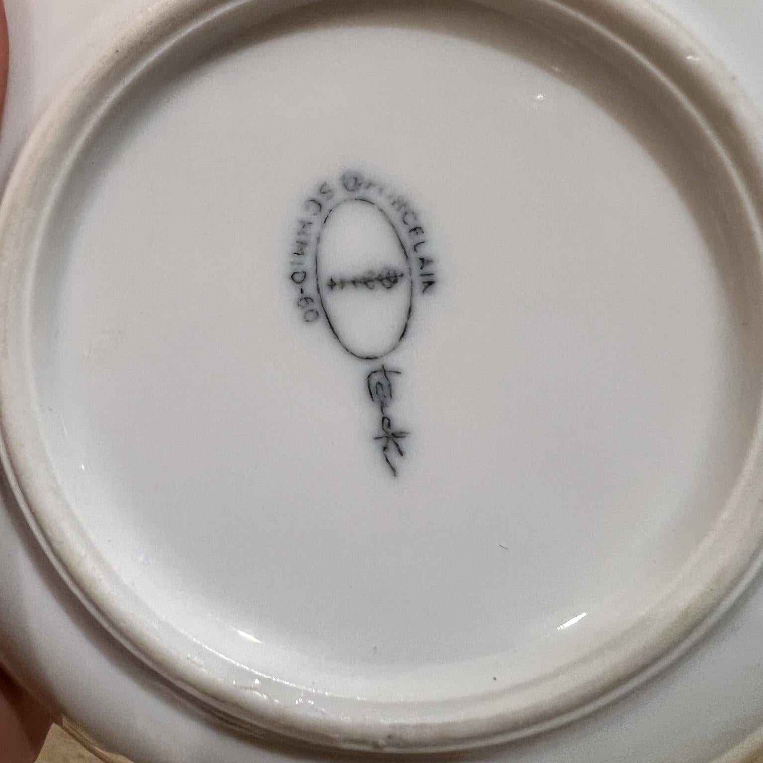 1960 Lagardo Tackett Schmid Porcelana Dos Platillos Blancos mediados del siglo XX en venta