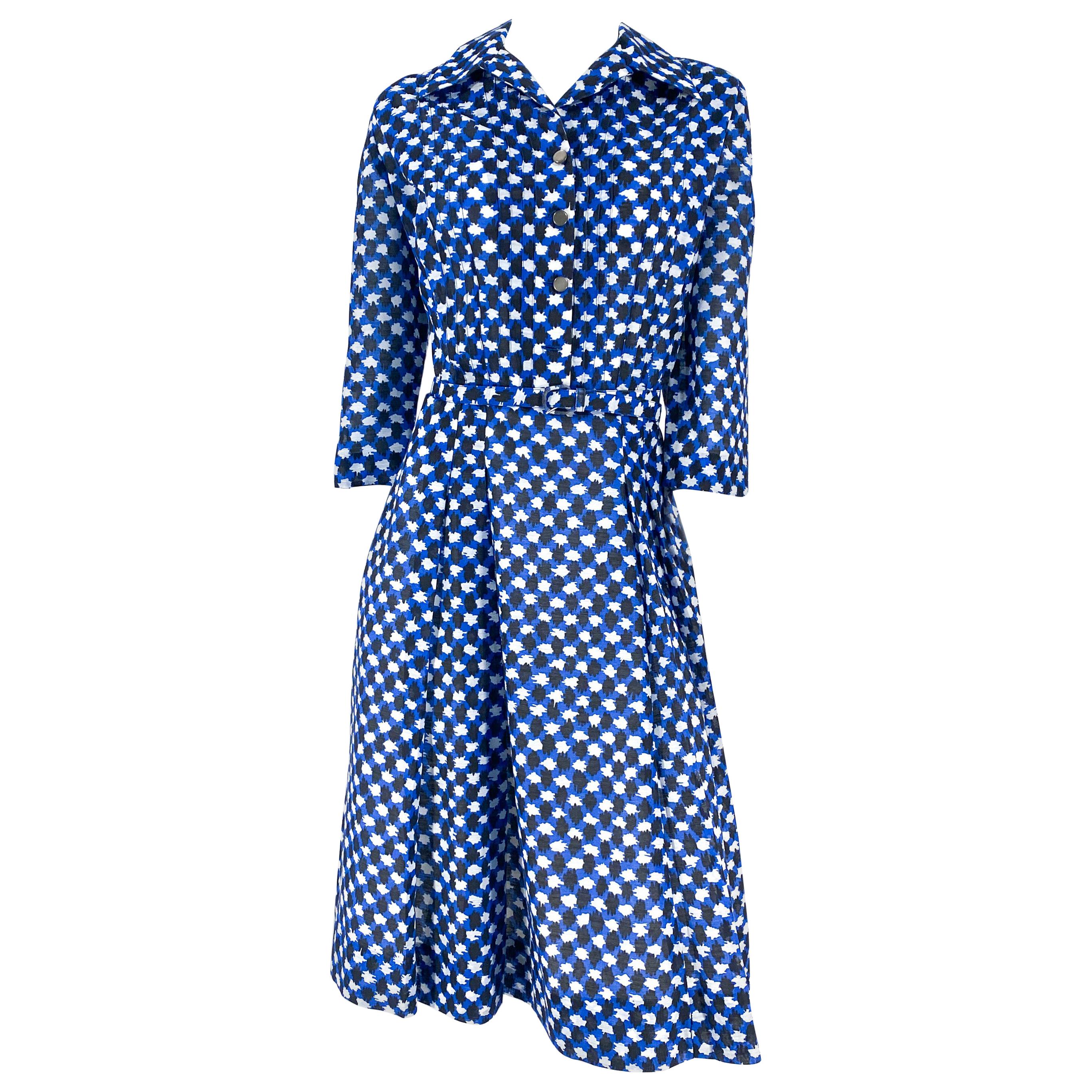 1960s L'Aiglon Printed Shirtwaist Dress For Sale at 1stDibs