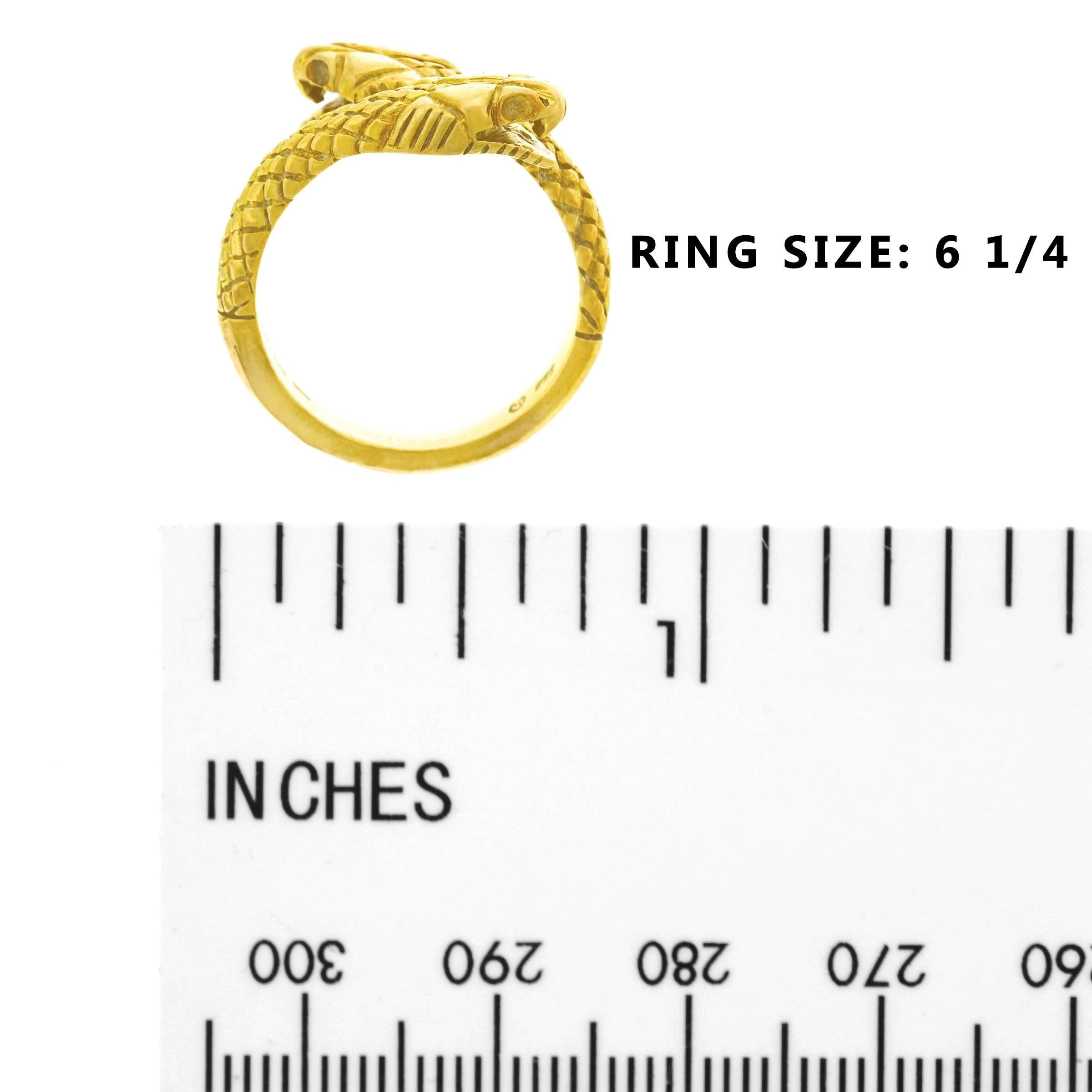 1960s Lalaounis Gold Snake Ring 1