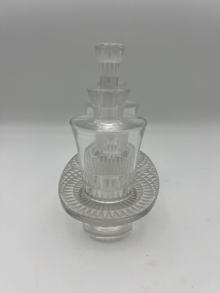 1960’s Lalique Oil & Vinegar Small Bottle Dispenser Set For Sale 1